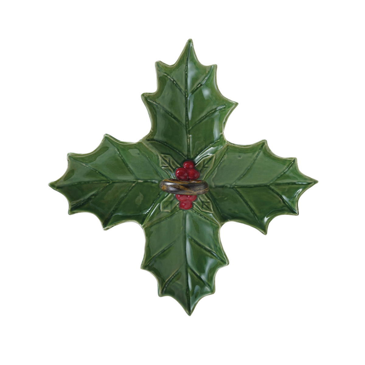 Ceramic Holly Leaf Shaped Dish