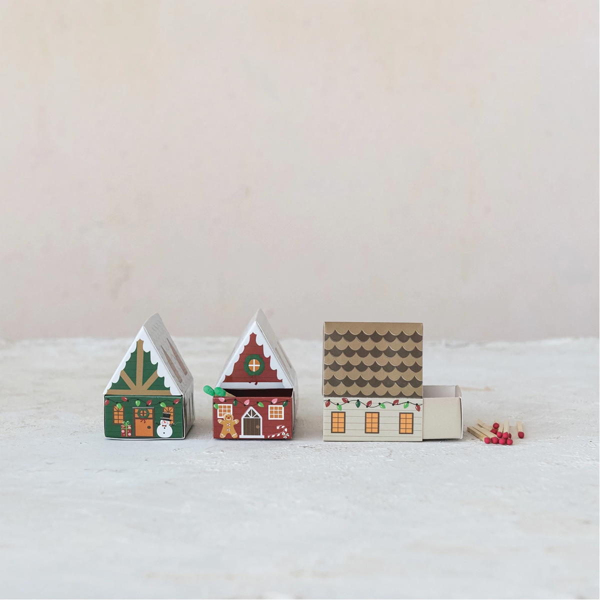 Safety Matches in House Shaped Matchbox Red House
