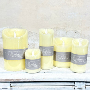 Flameless Flickering Candle with Timer Ivory Medium