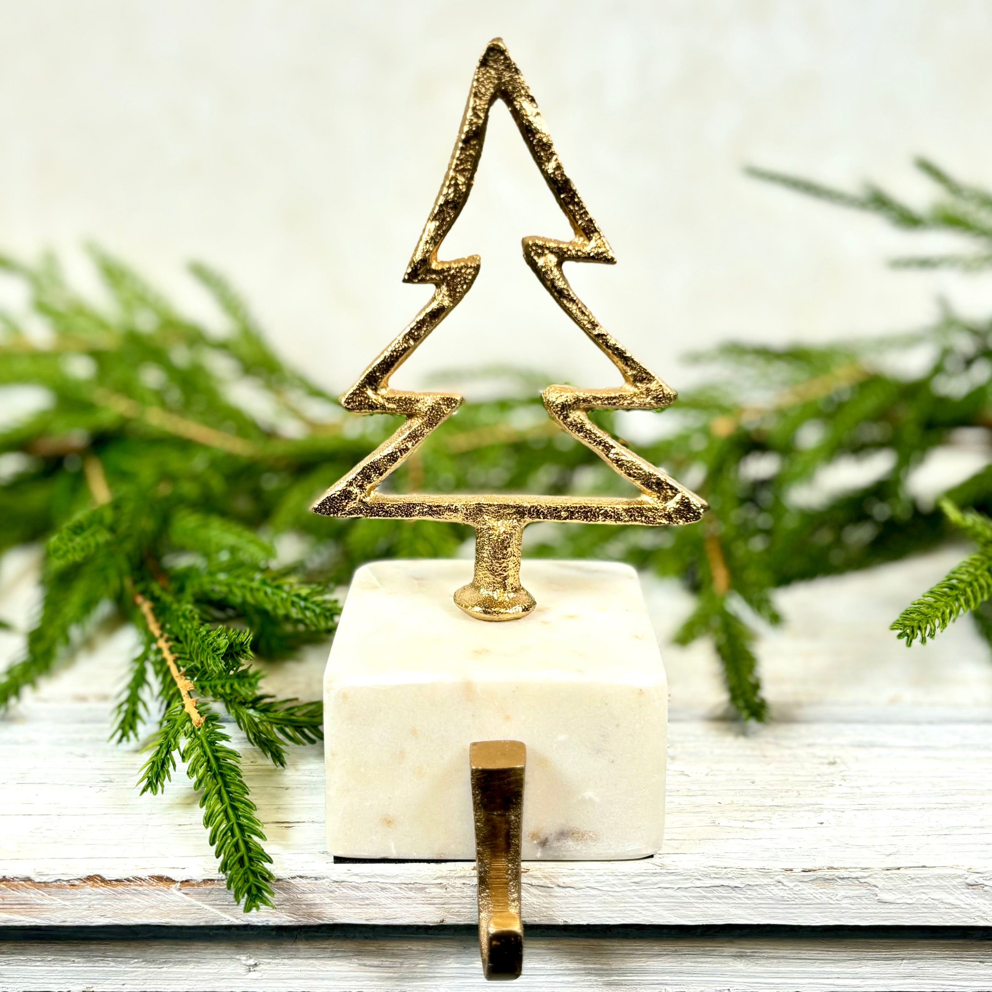 Gold Metal Tree Stocking Holder