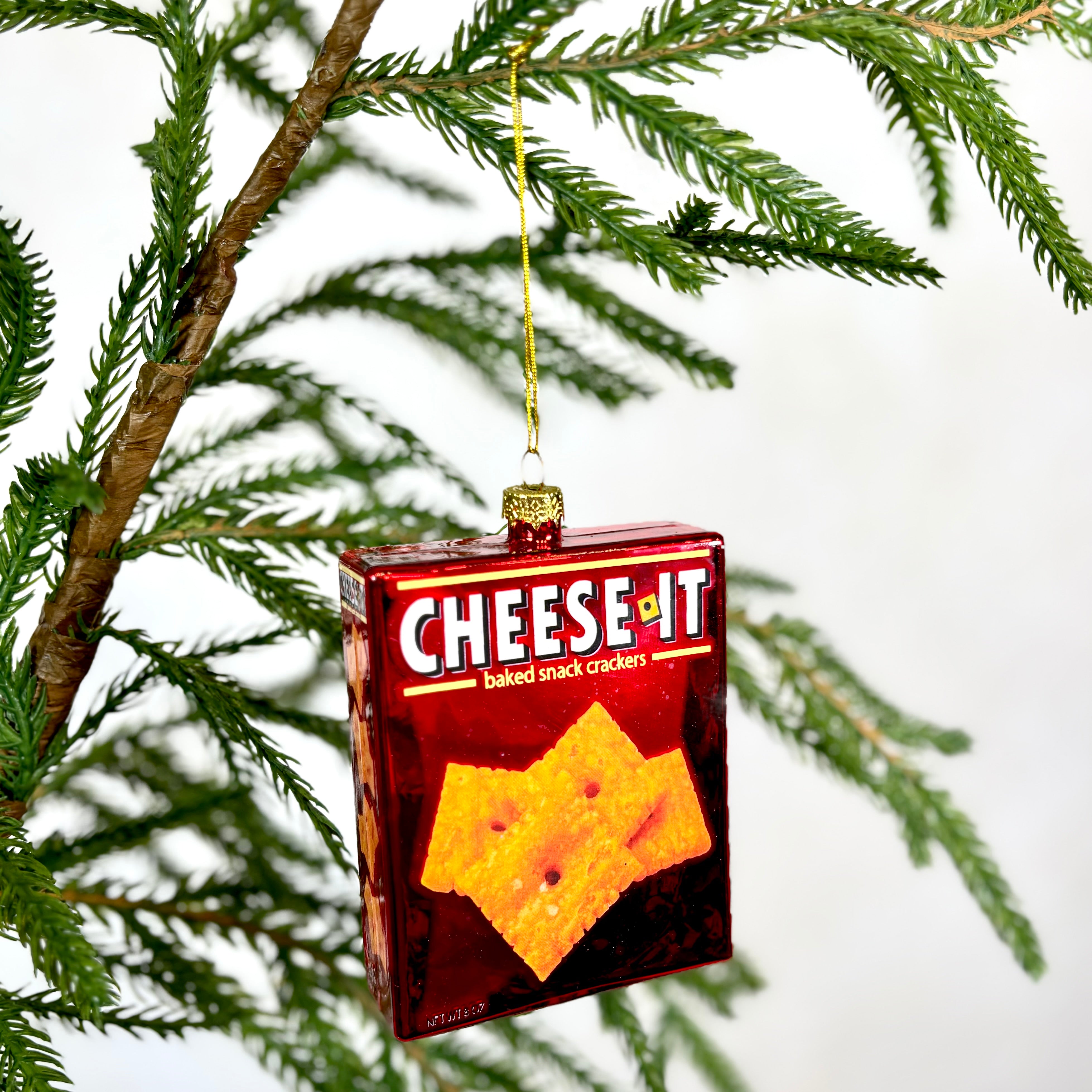 Box of Cheese It Glass Ornament