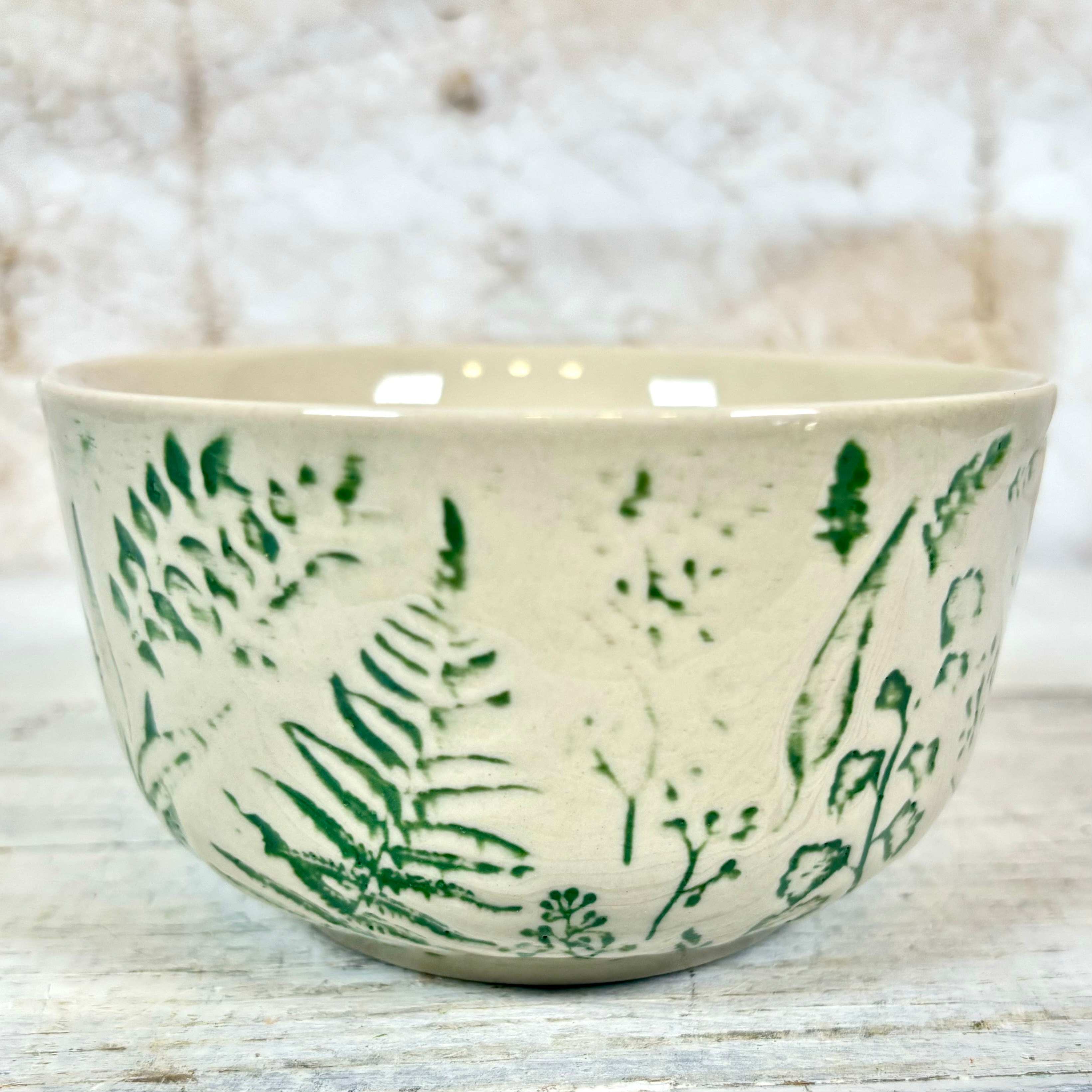 Hand-Stamped Bowl with Embossed Pattern