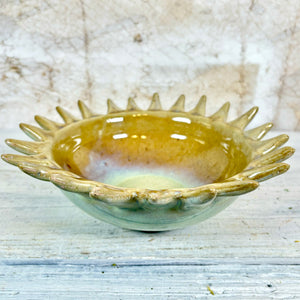 Stoneware Glazed Sunburst Shaped Serving Bowl