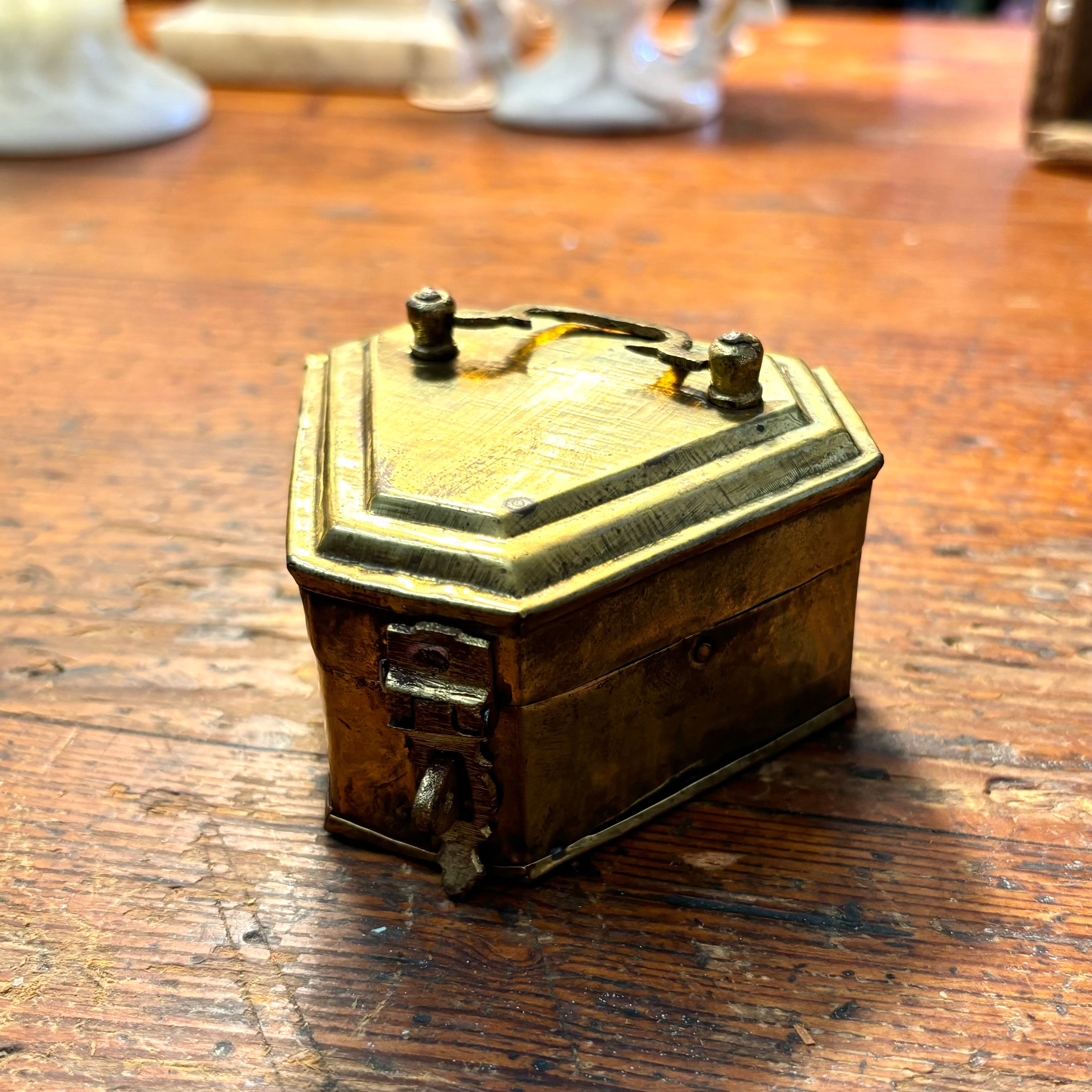 Vintage Diamond Shape Brass Cricket Box