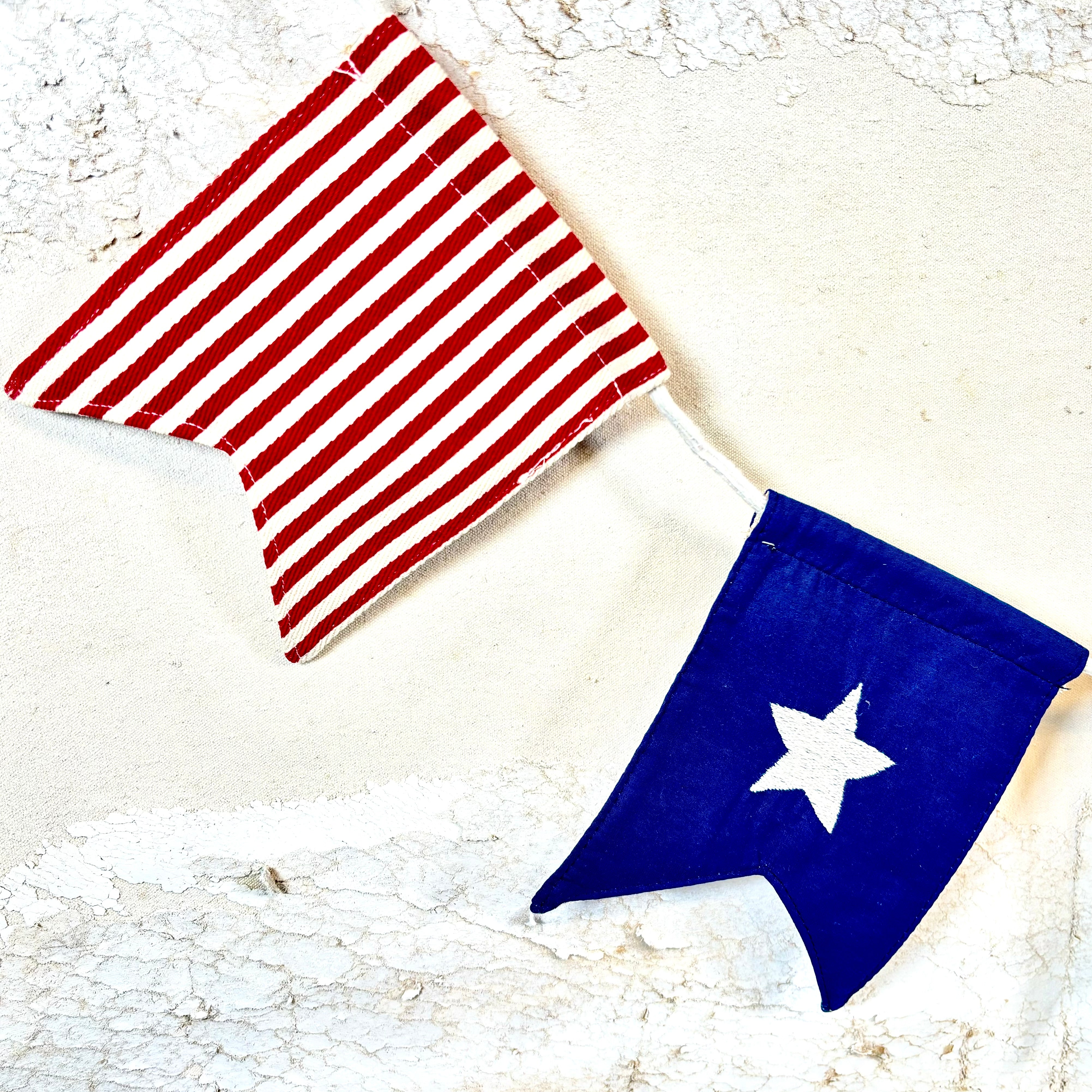 Canvas Bunting Flags Red White Blue