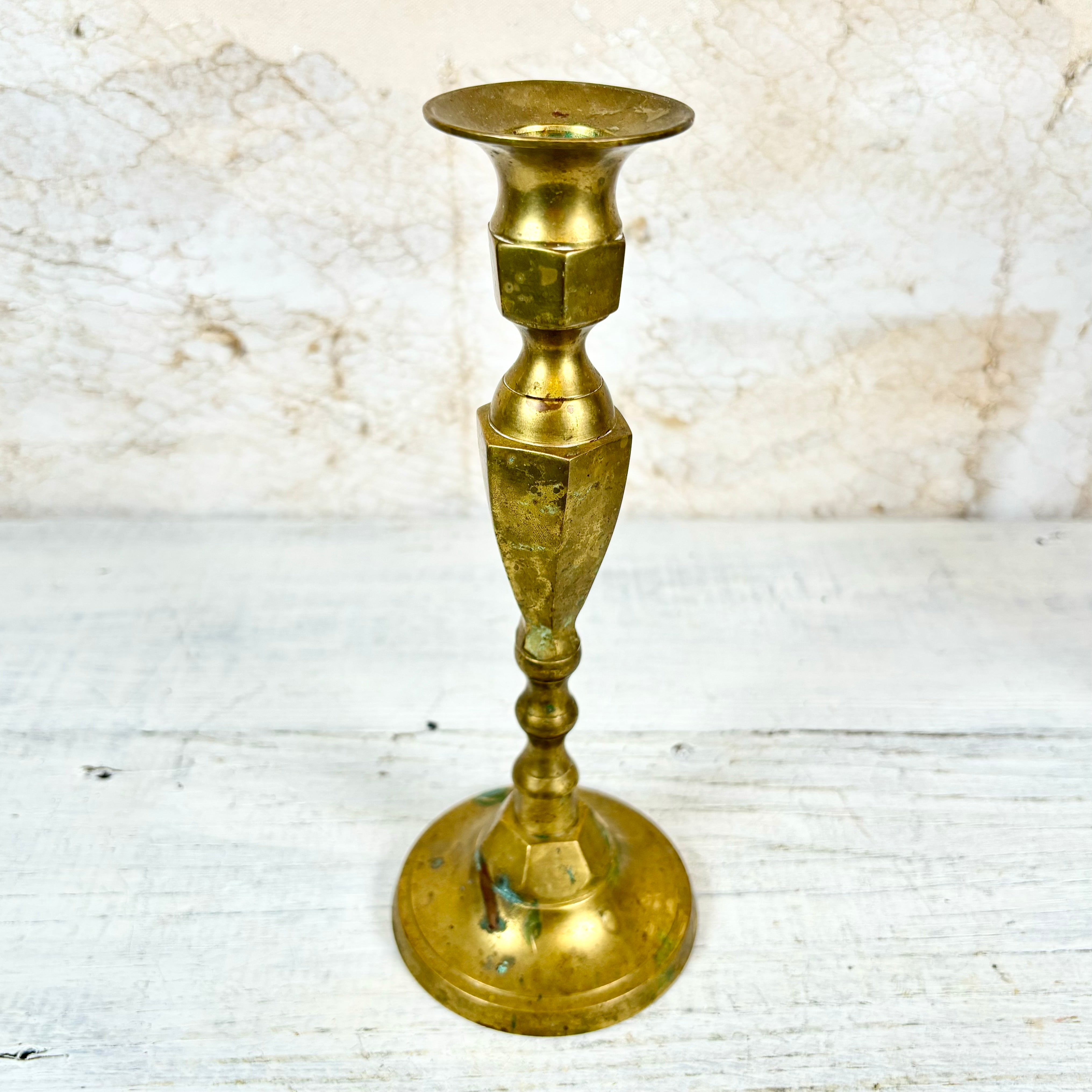 Vintage Brass Candlesticks Set of Two