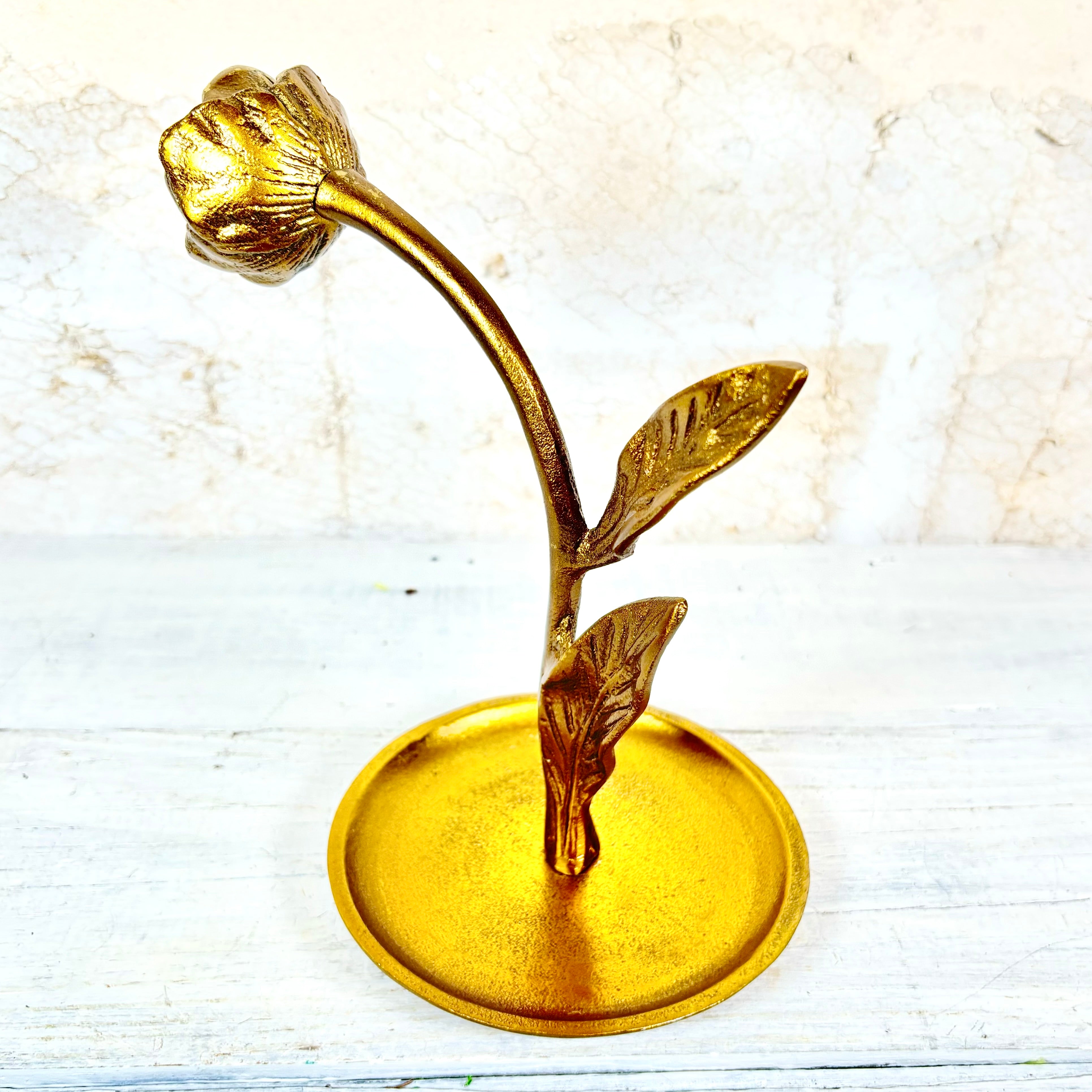 Craning Tulip Brass Sculpture