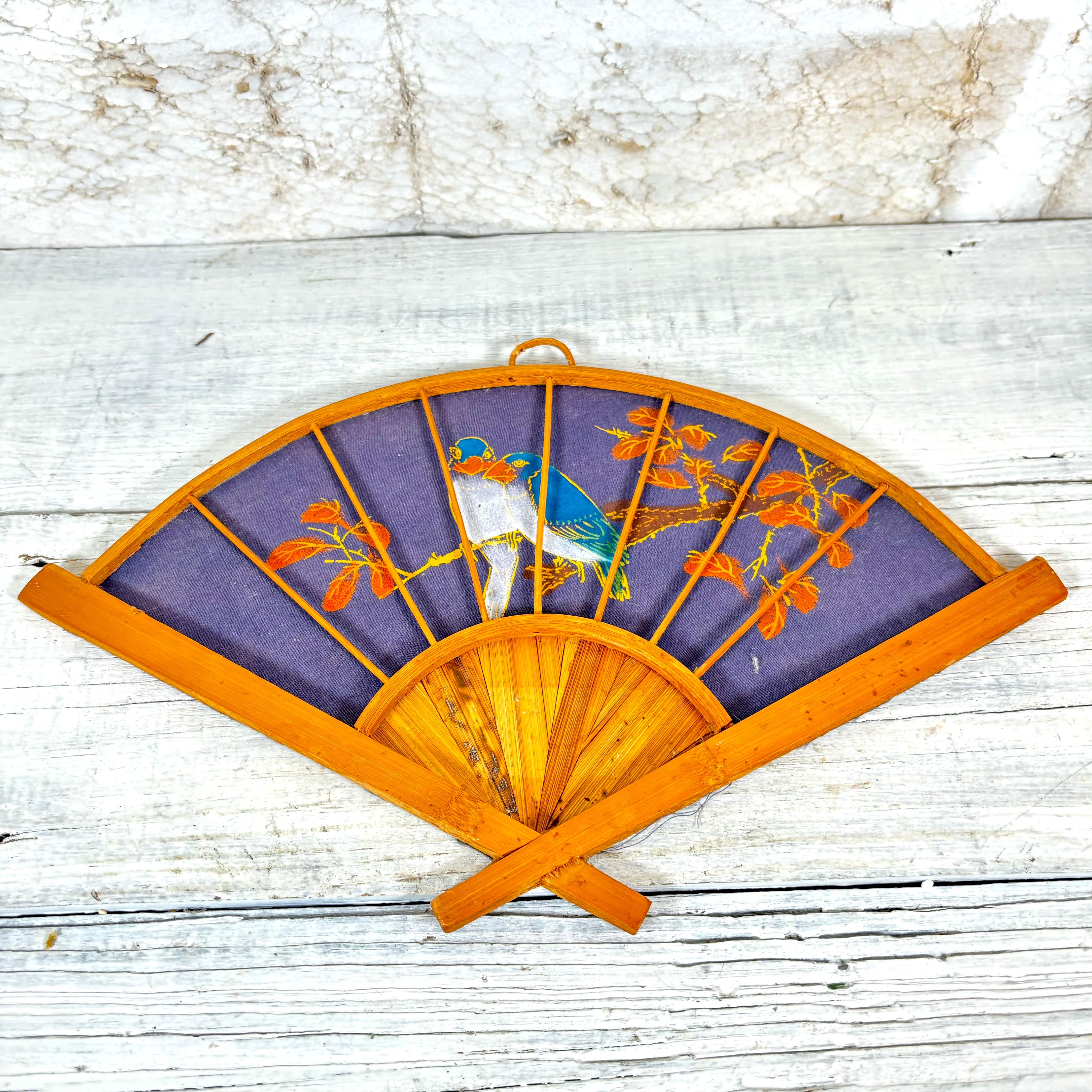 Vintage Painted Indigo Fan