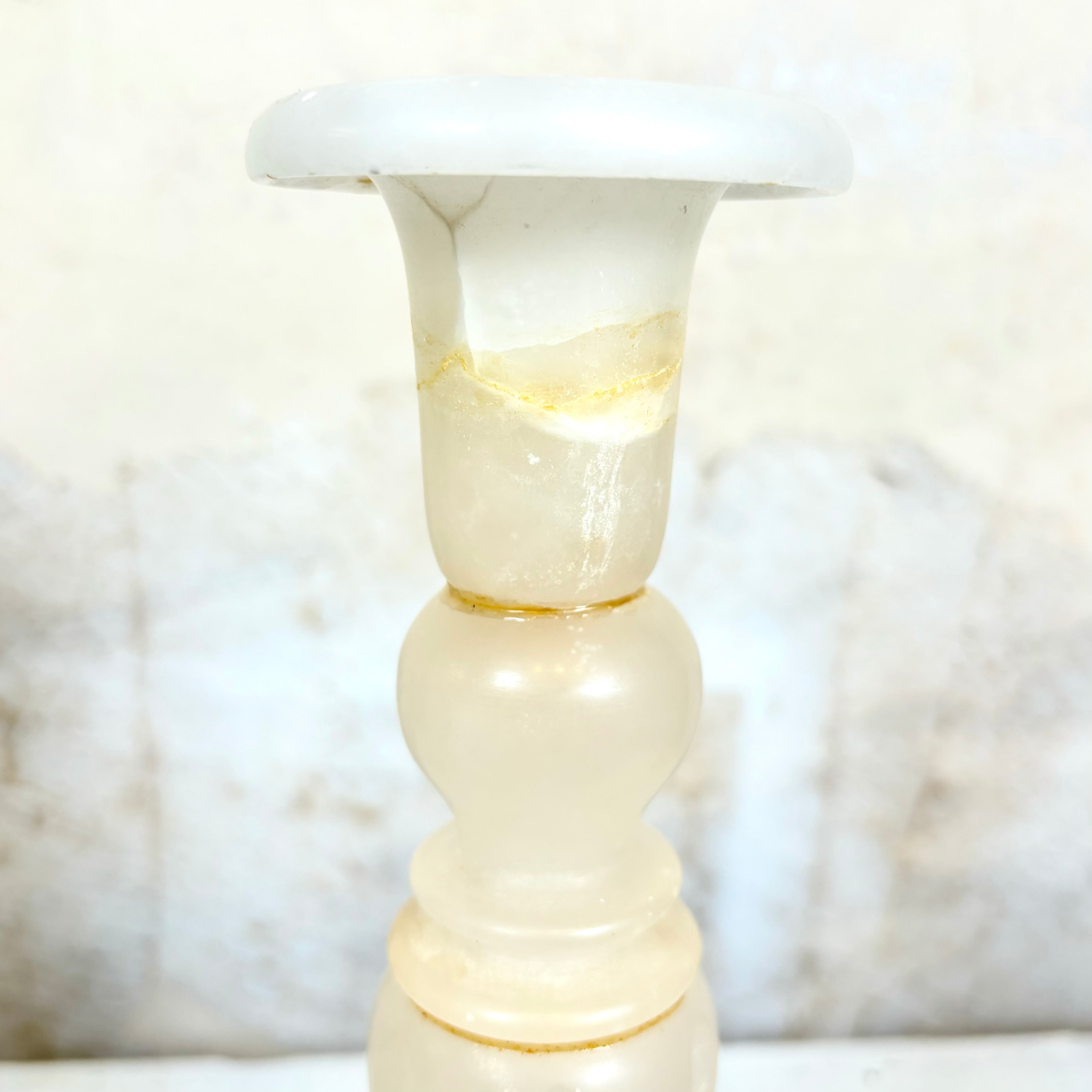 Pair of Vintage Marble Candlestick Holders