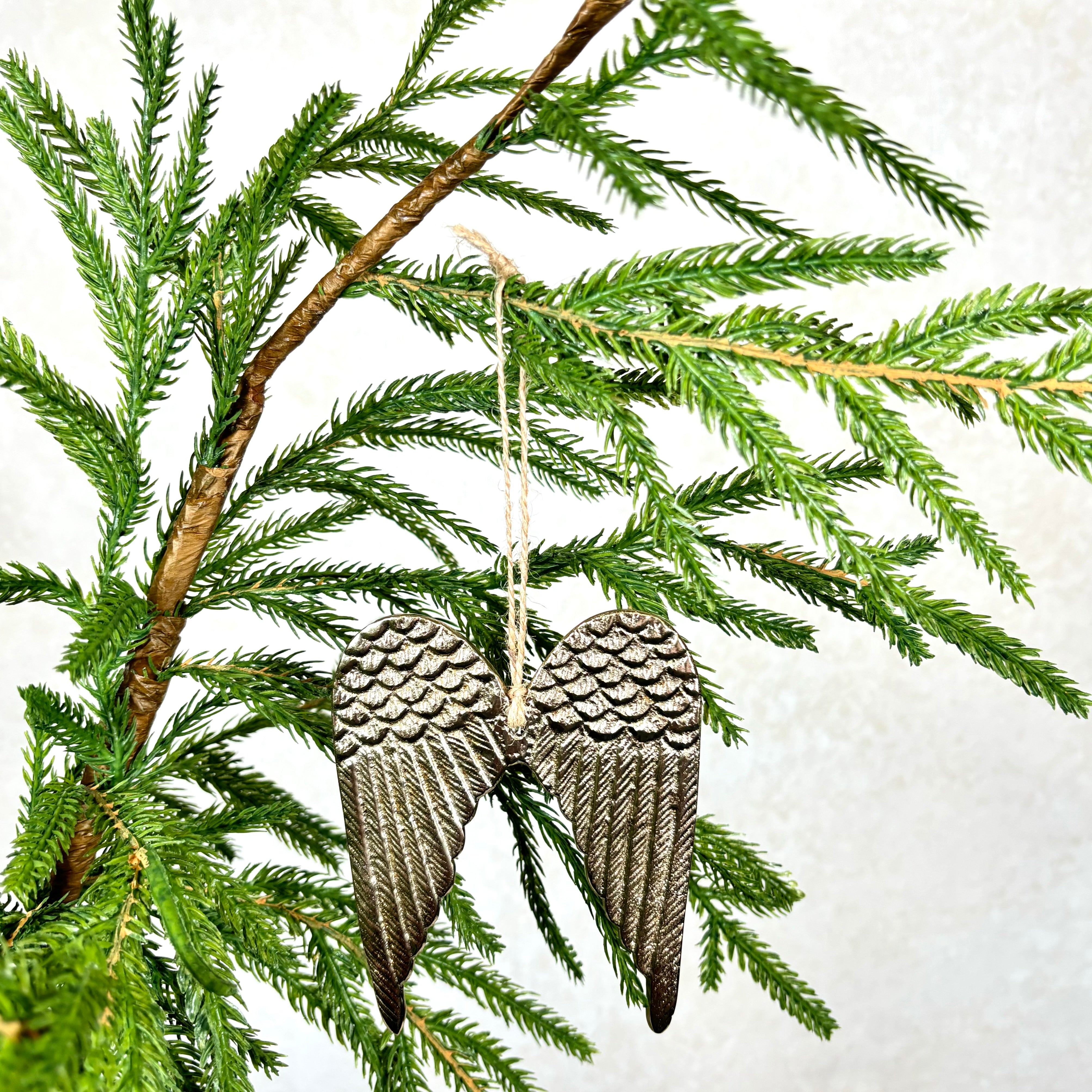 Angel Wings Gold Aluminum Ornament