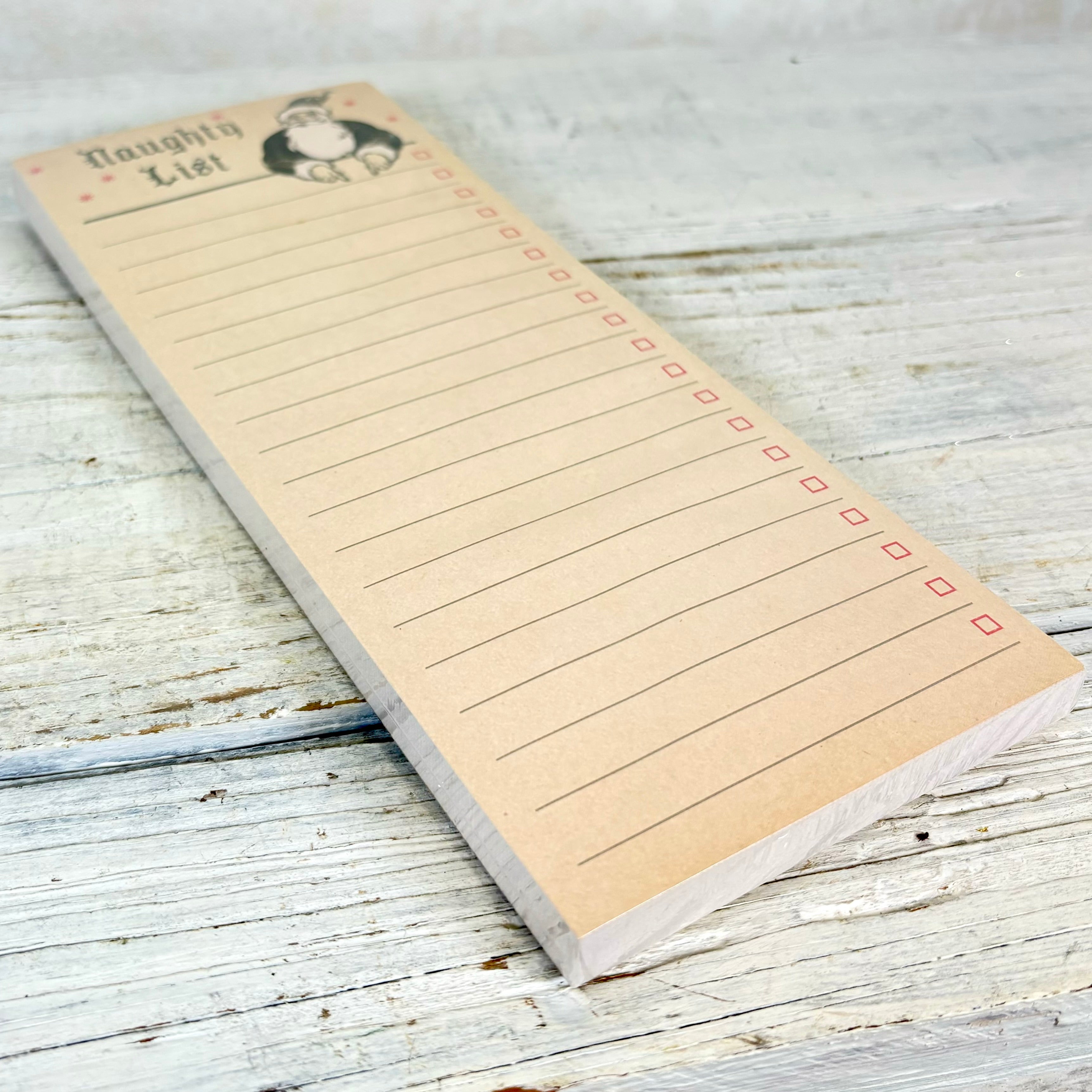 Naughty List Skinny Notepad