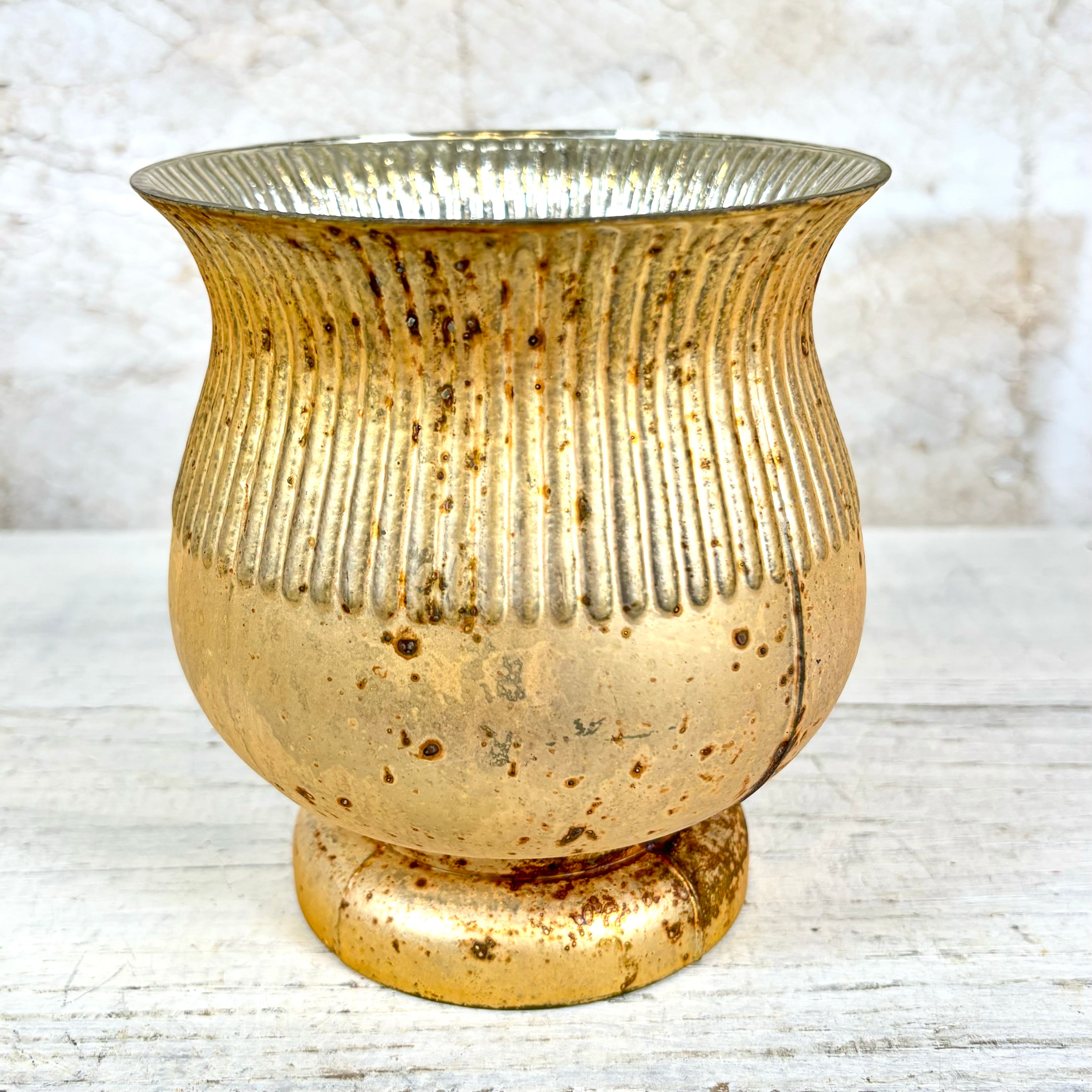 Footed Glass Bowl Gold