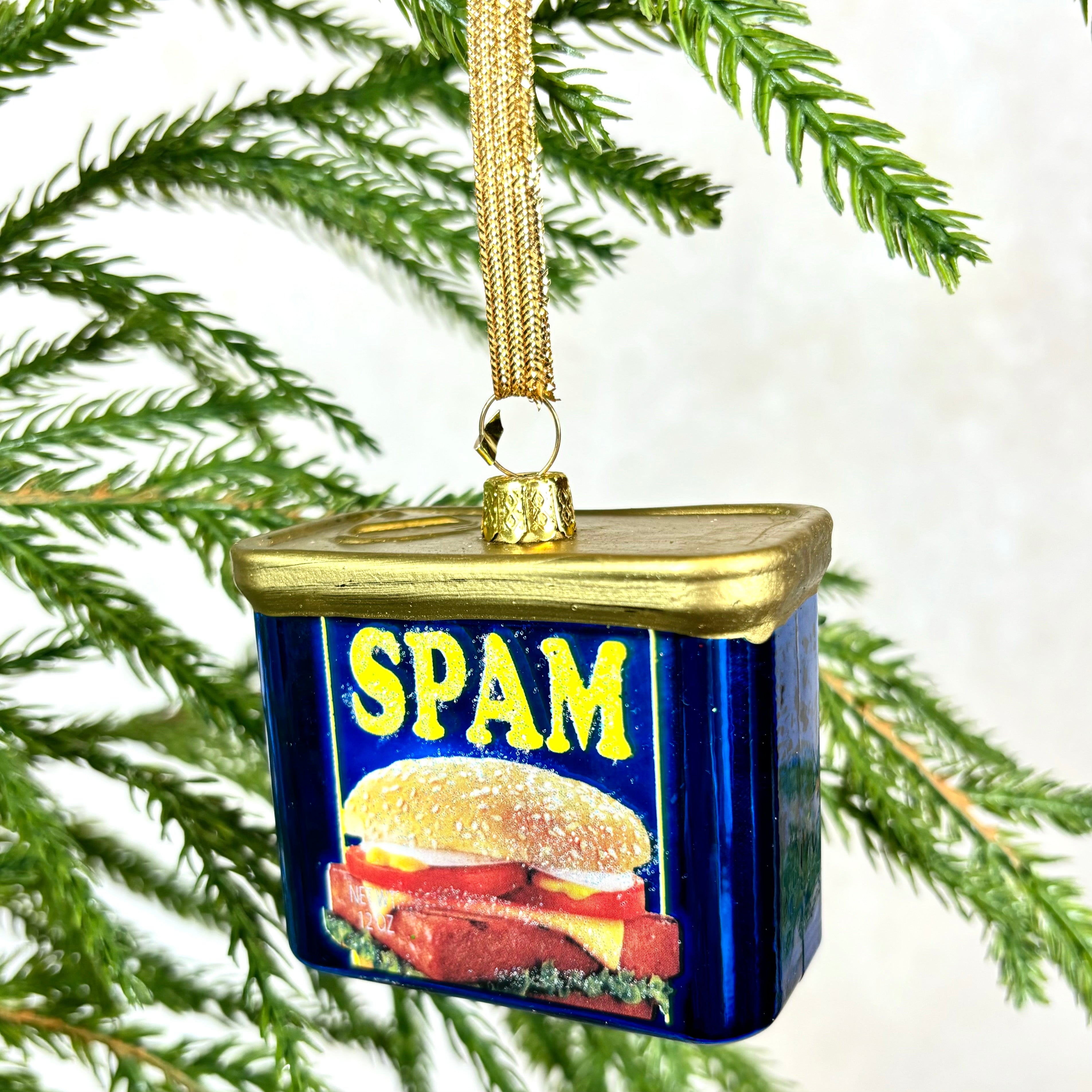 Canned Spam Glass Ornament