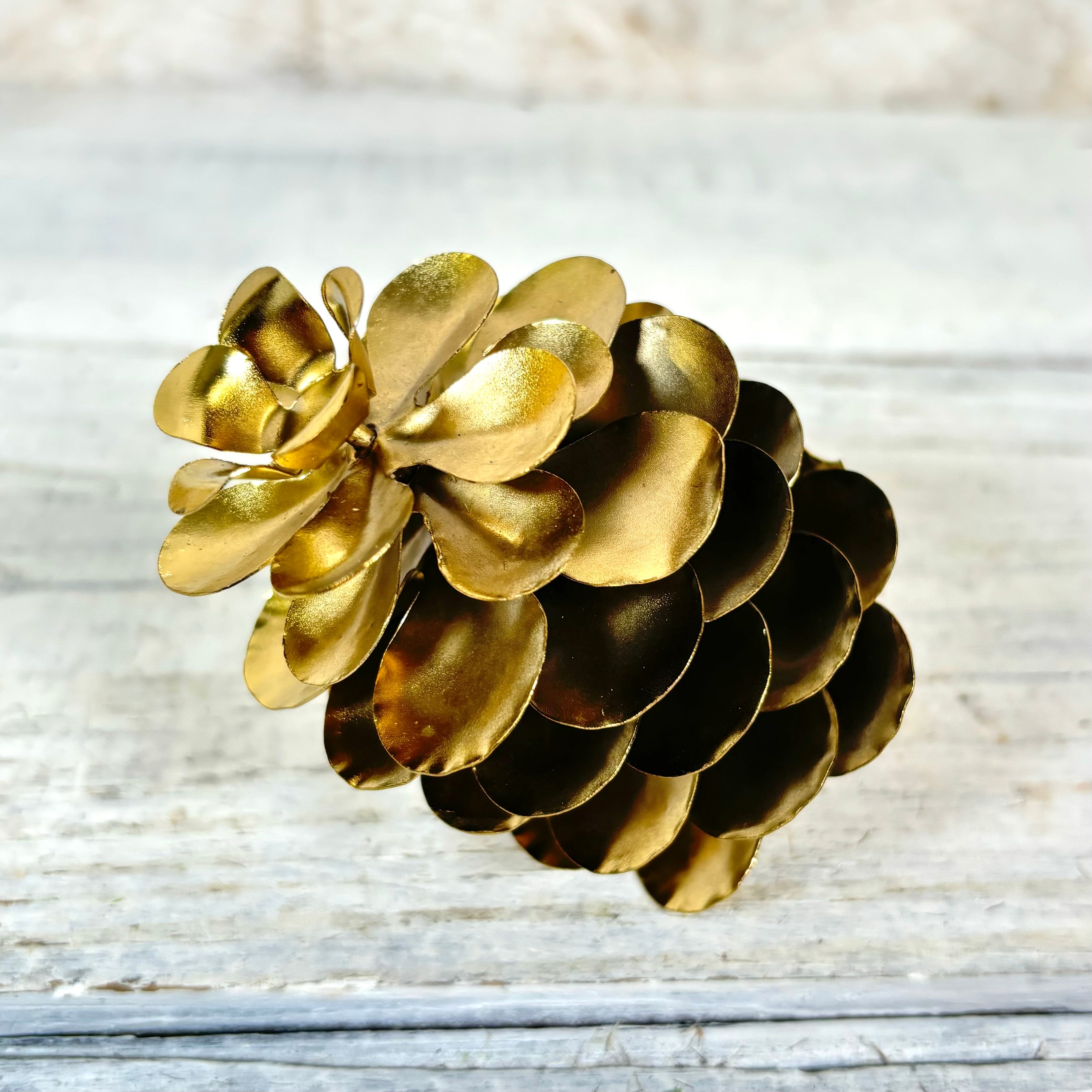 Wide Pine Cone Gold Iron Ornament