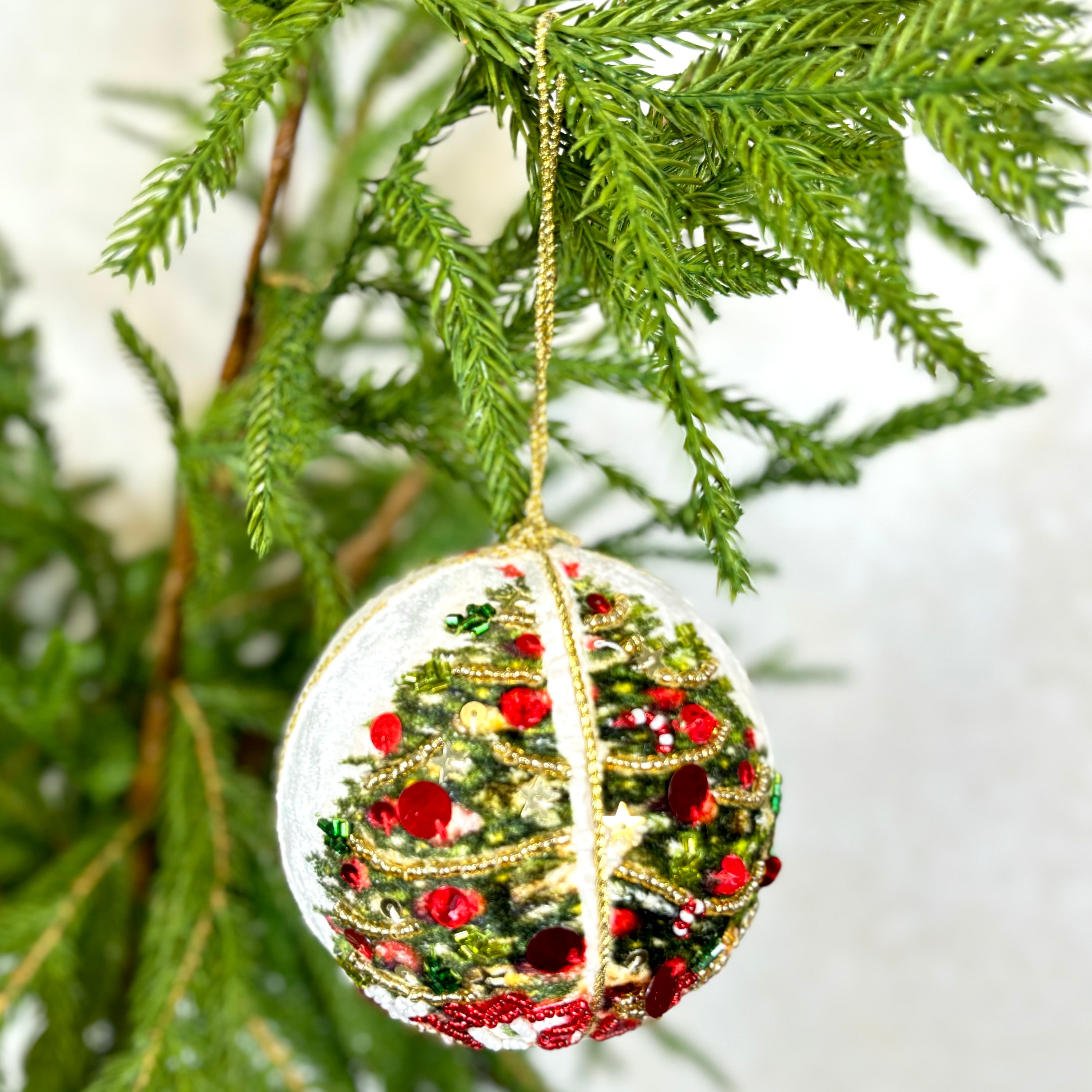 Botanical Tree Jewel Ball Ornament