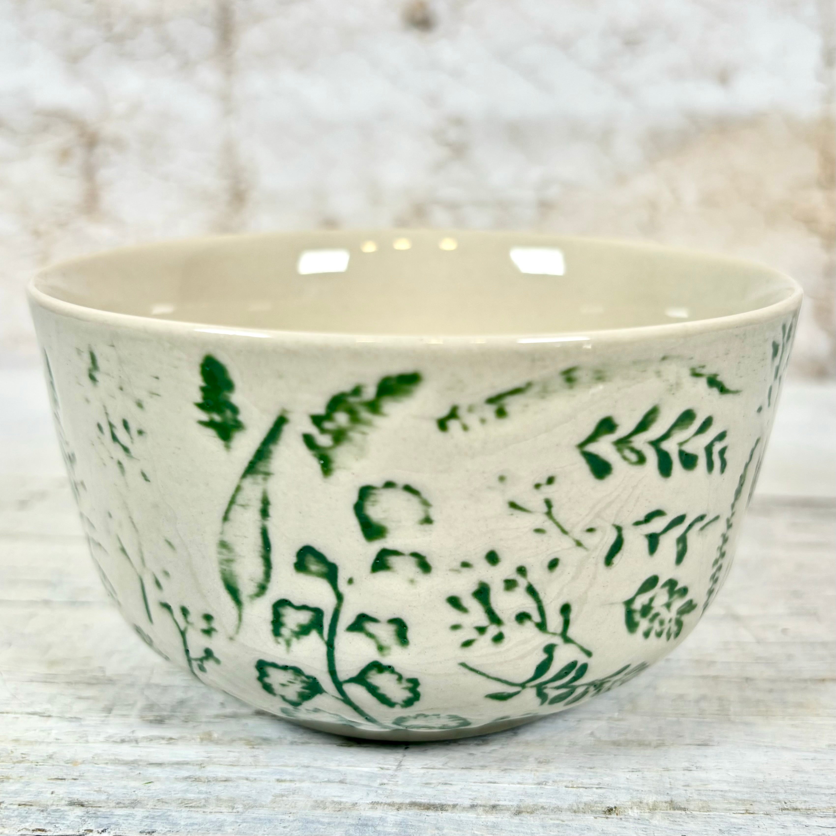 Hand-Stamped Bowl with Embossed Pattern