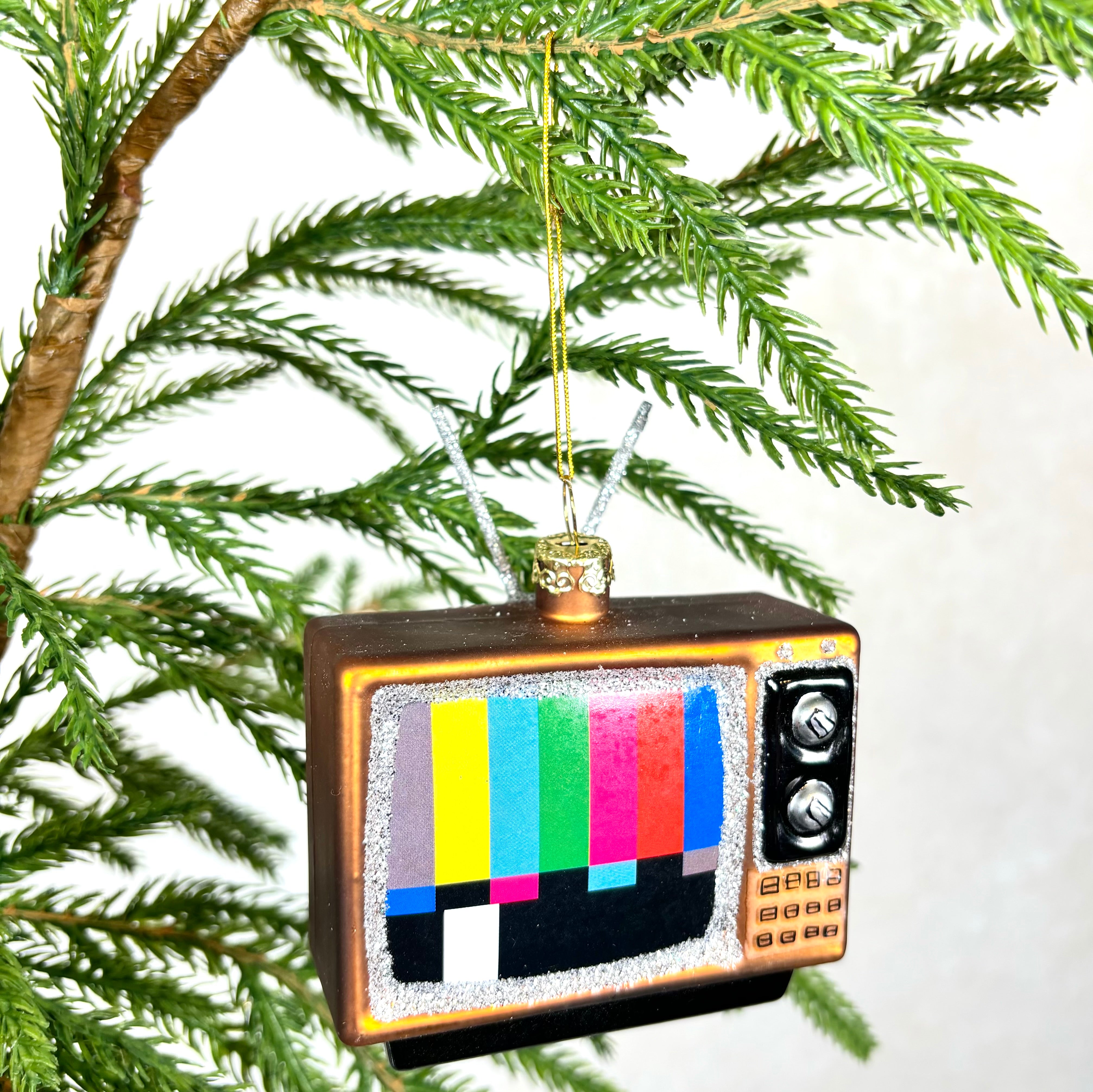 Vintage Television Glass Ornament