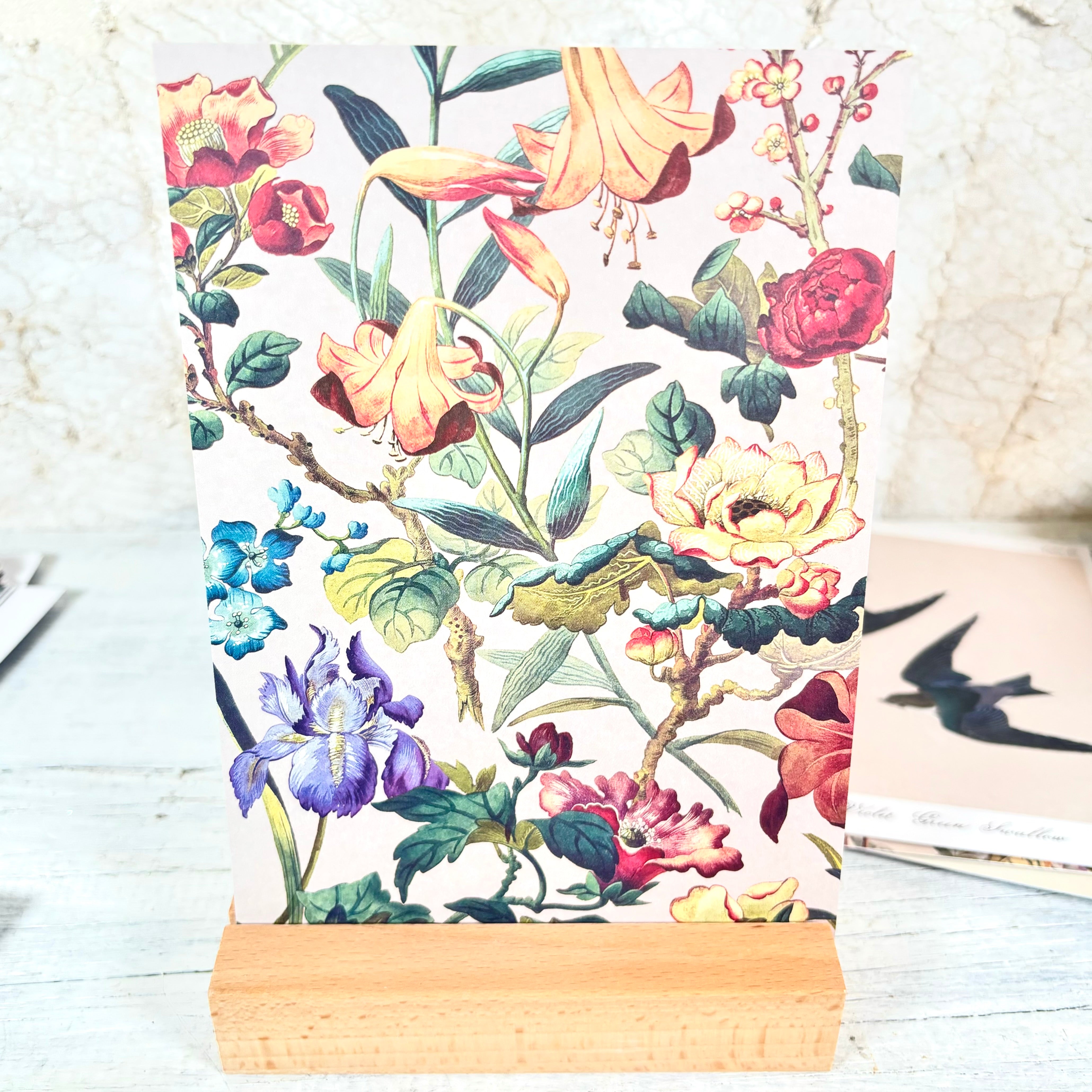 Memento Postcards Art Set with Wood Block Stand