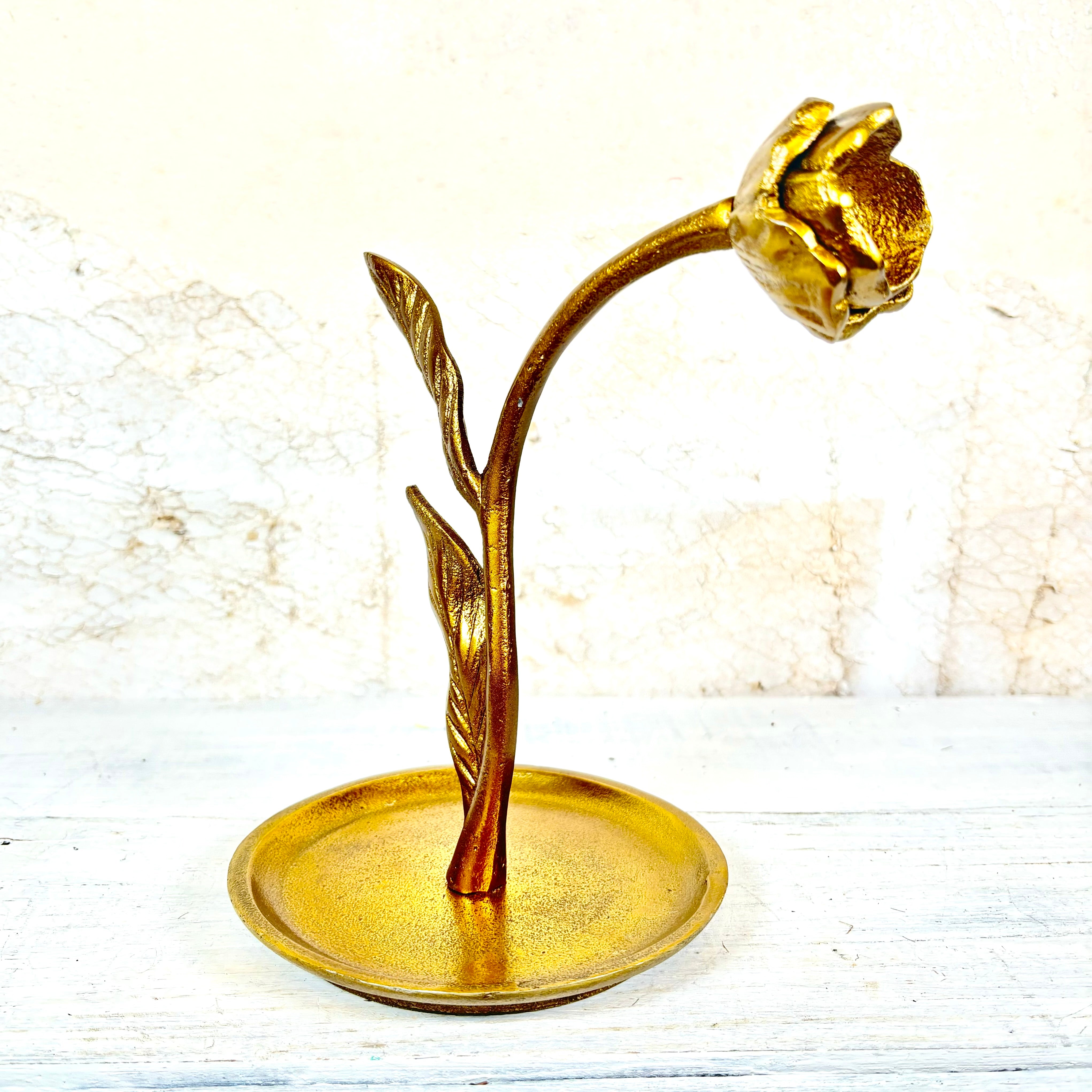 Craning Tulip Brass Sculpture