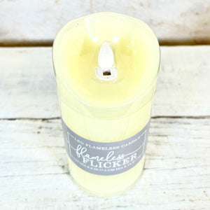 Flameless Flickering Candle with Timer Ivory Small