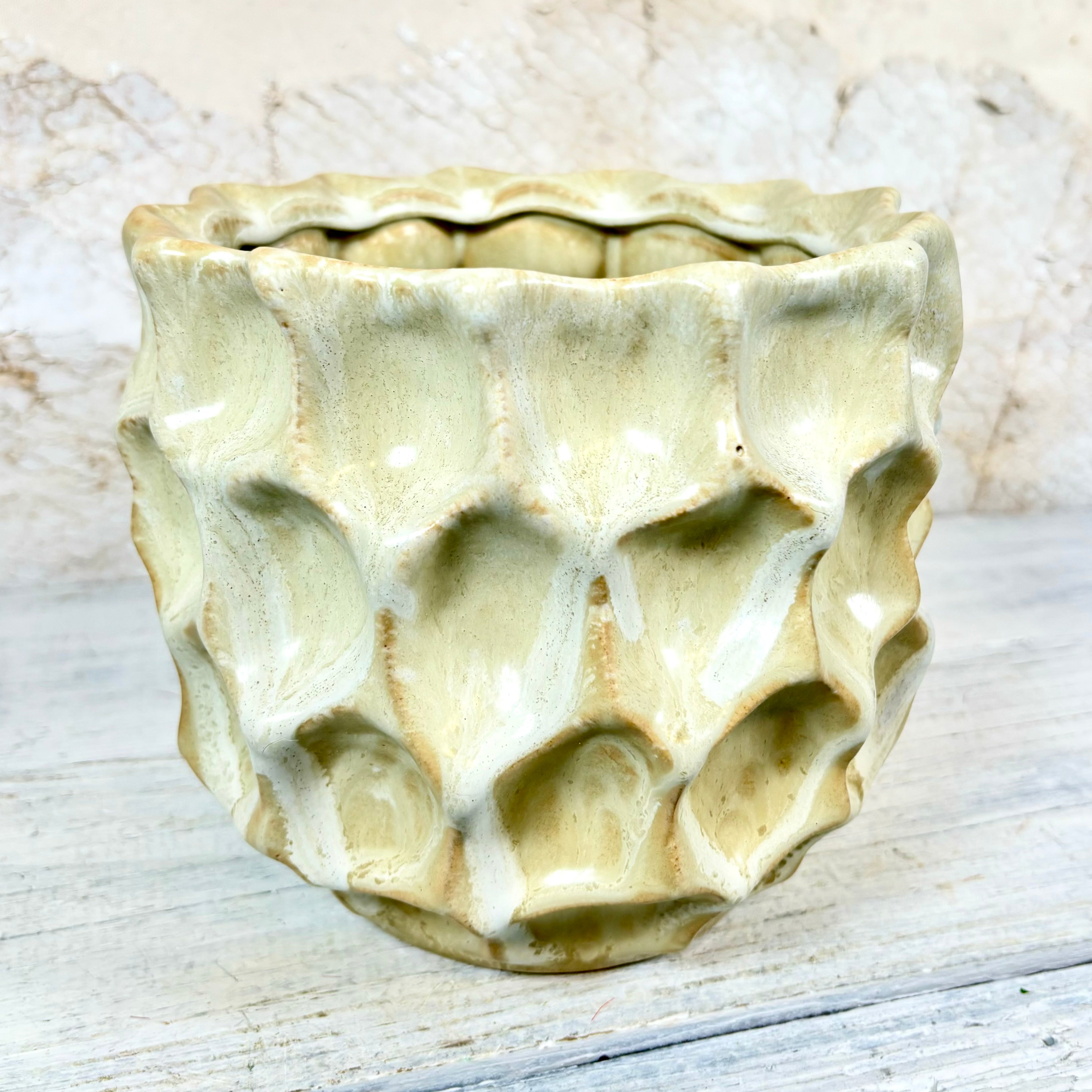 Ceramic Honeycombed Pot Cream