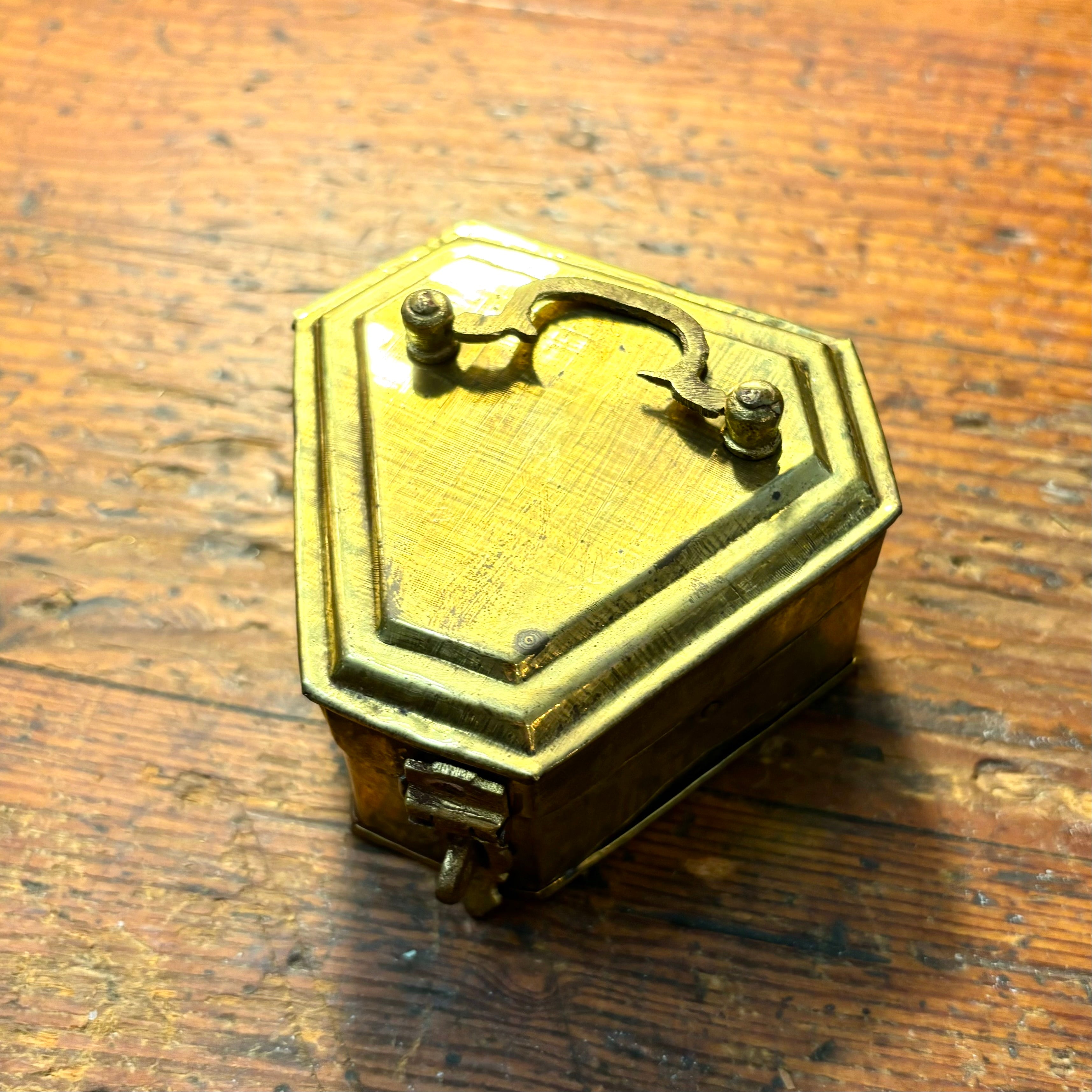 Vintage Diamond Shape Brass Cricket Box