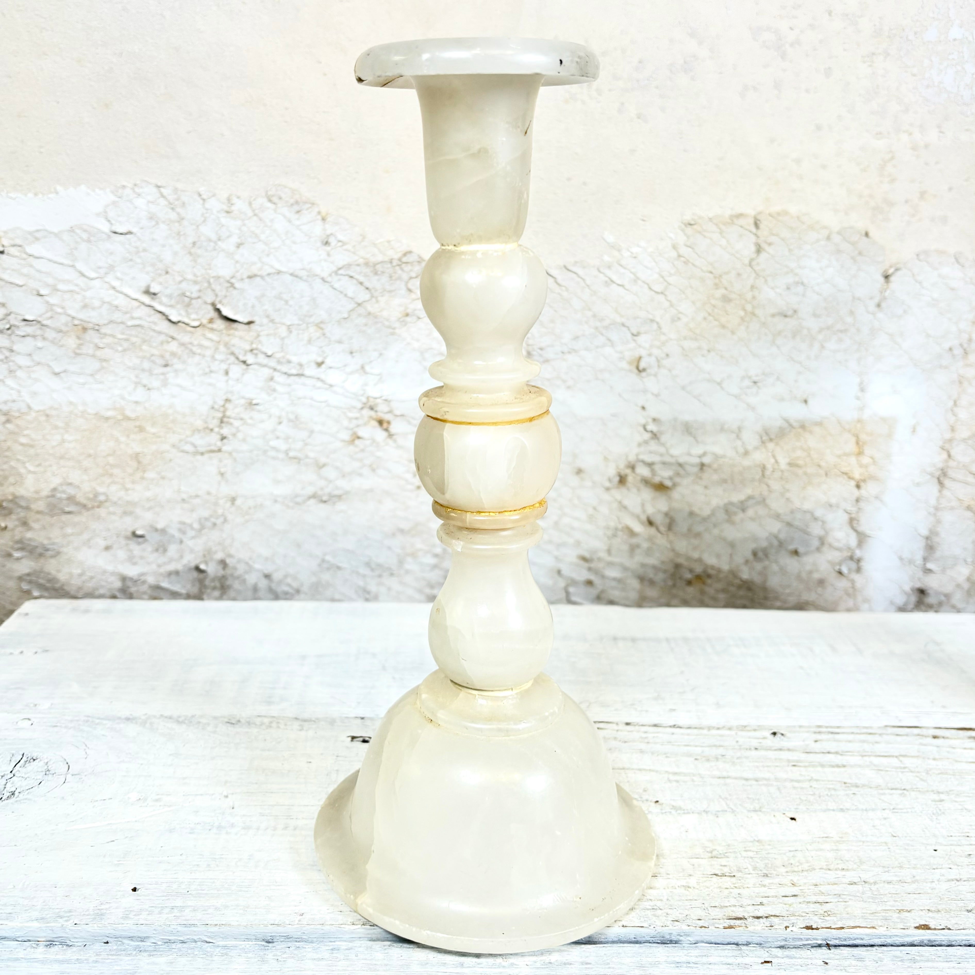 Pair of Vintage Marble Candlestick Holders