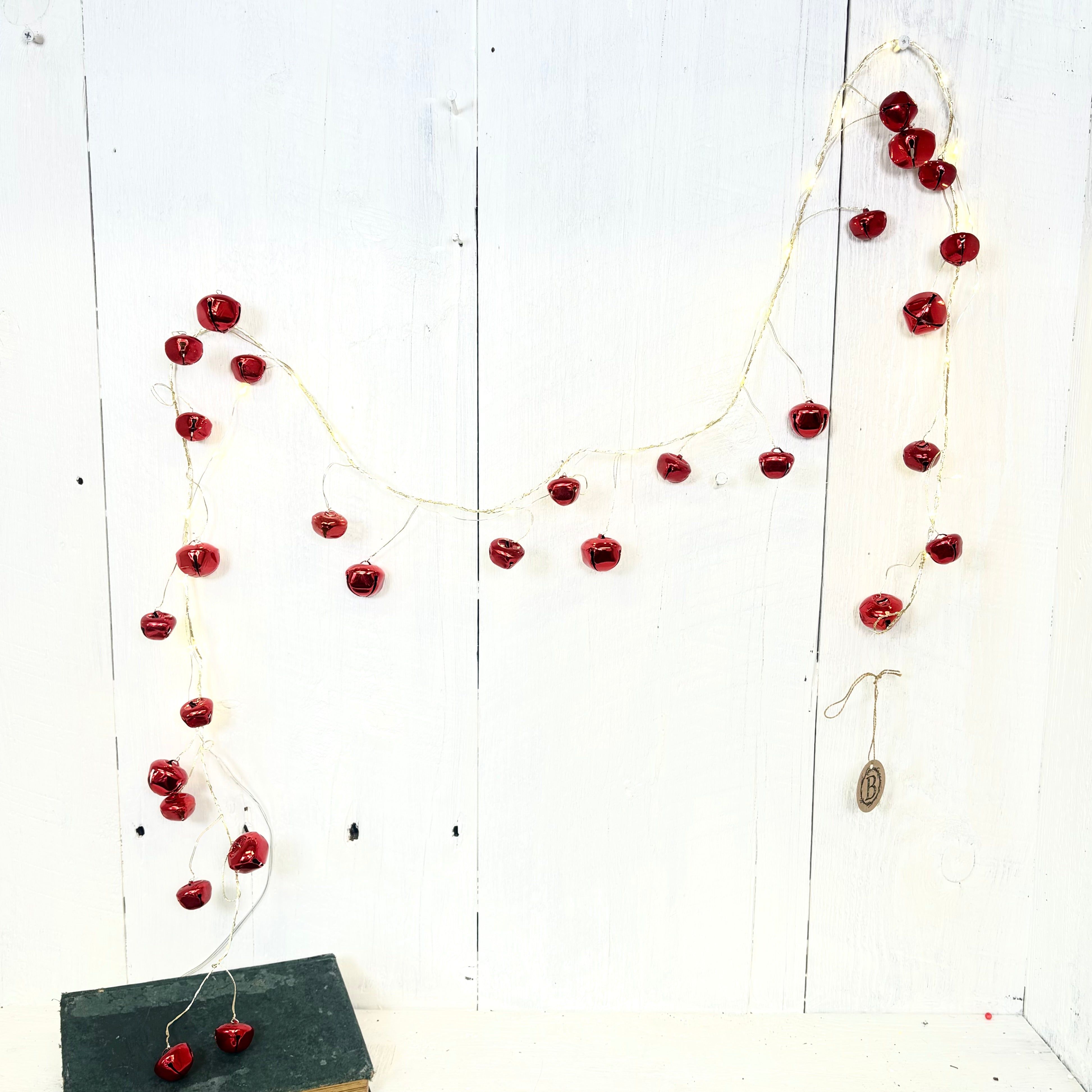 LED Sleigh Red Jingle Bell Garland