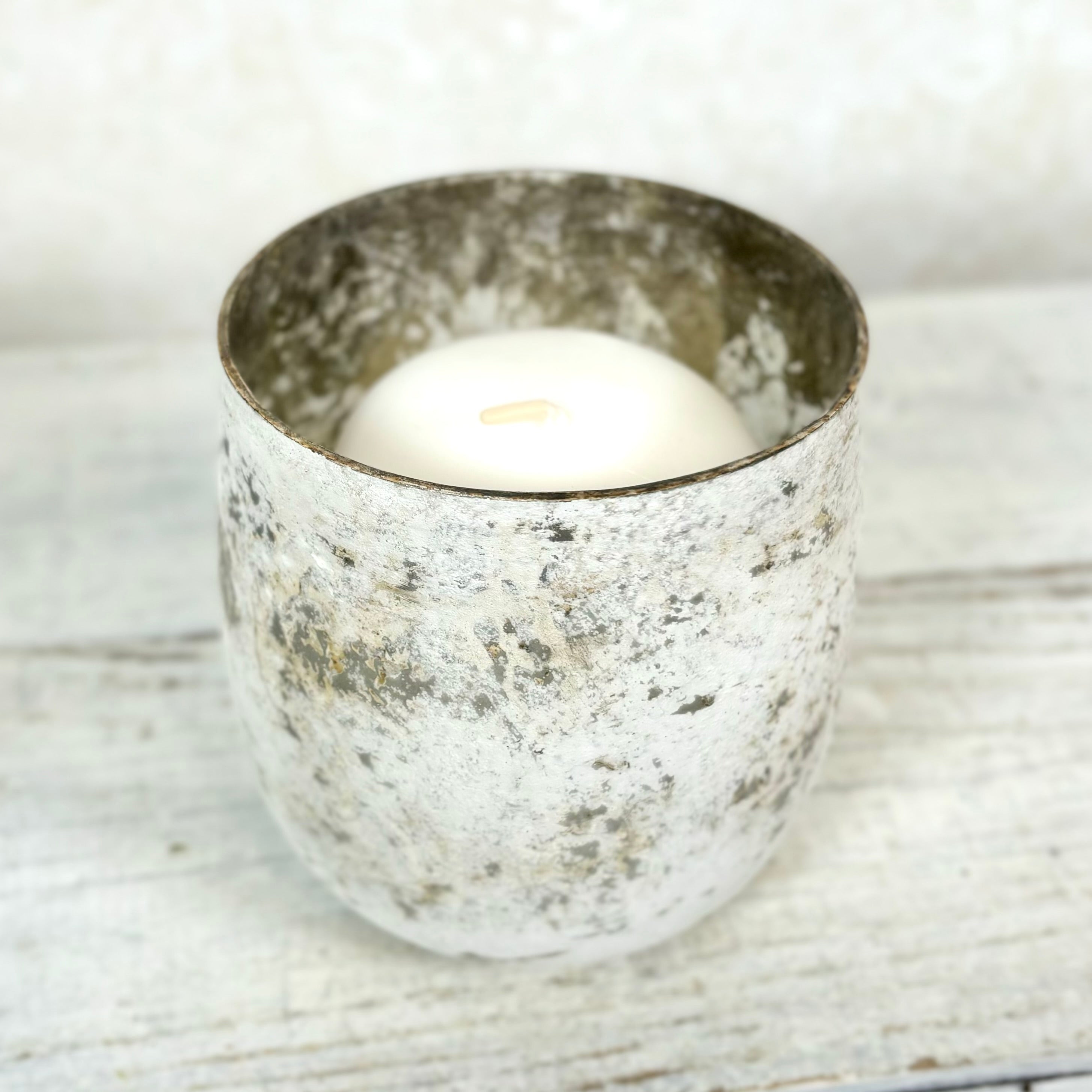 Adara Cream Gold Glass Votive