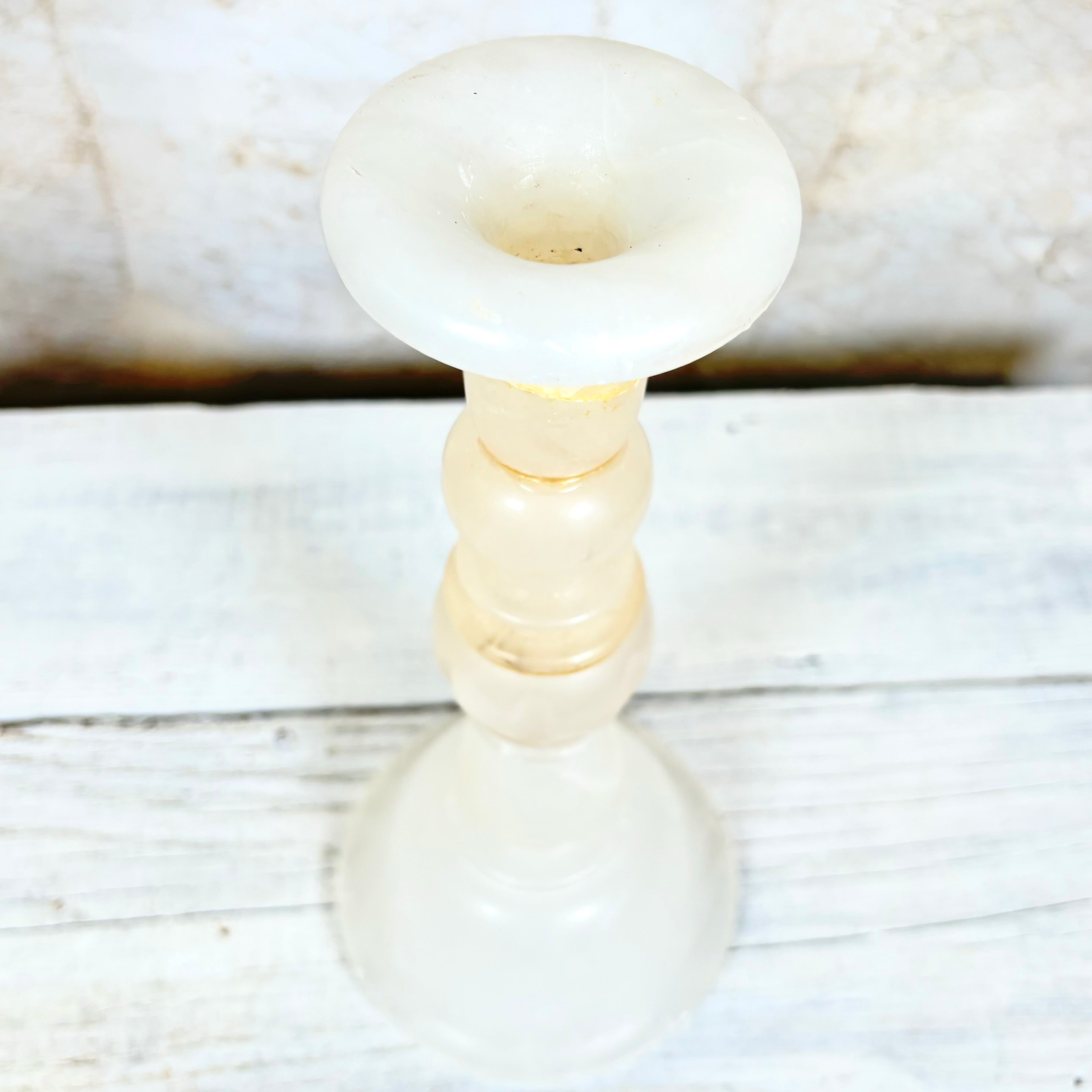 Pair of Vintage Marble Candlestick Holders