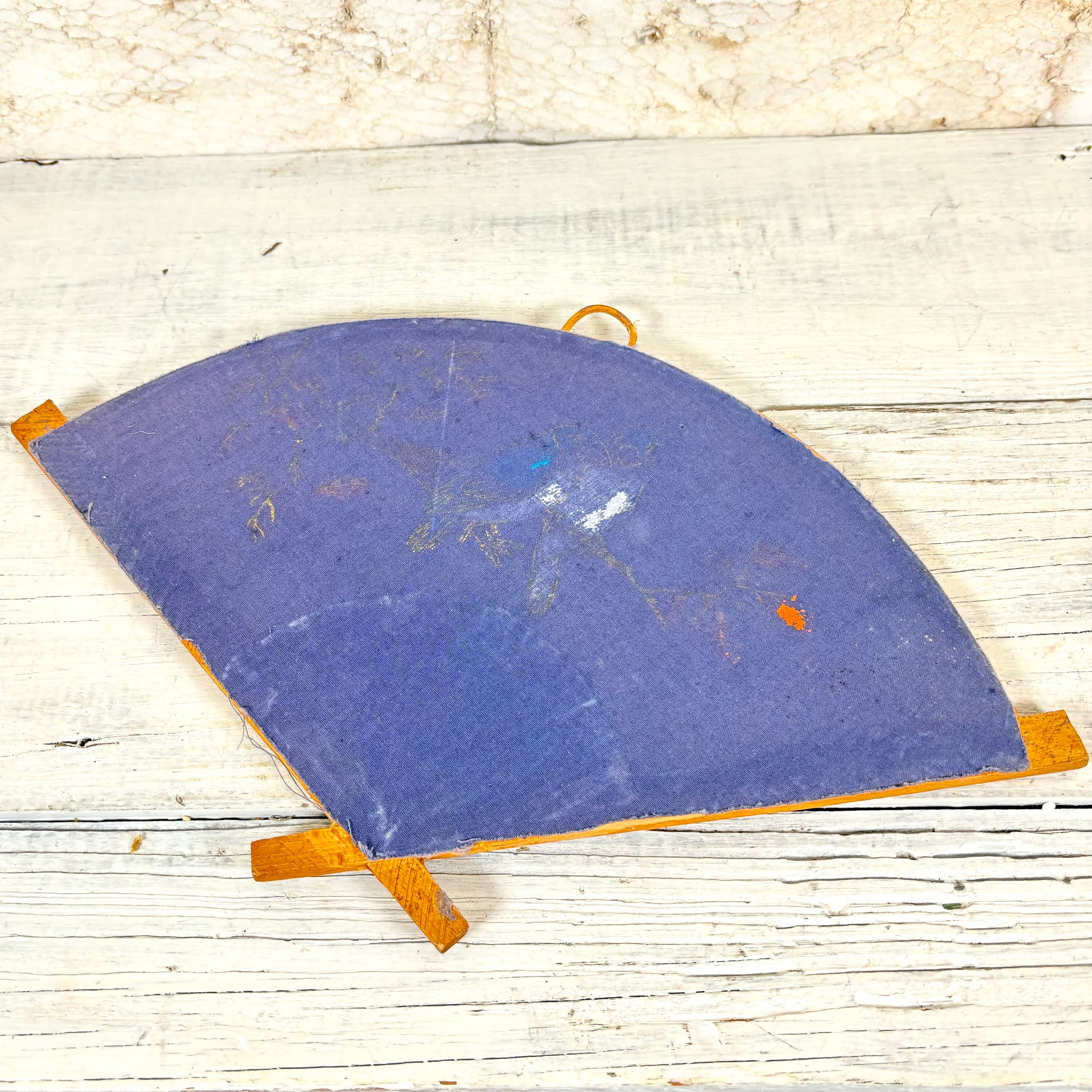 Vintage Painted Indigo Fan