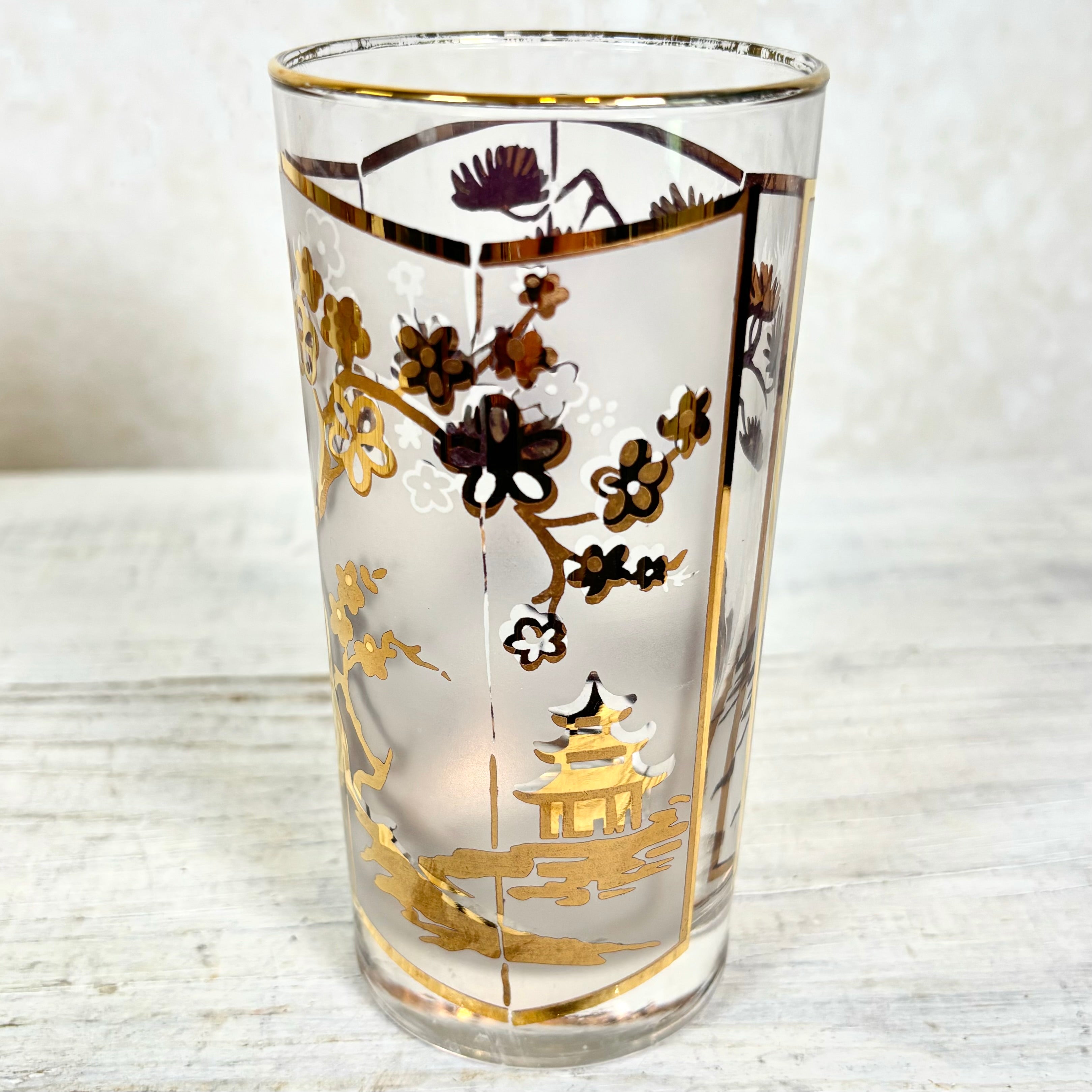 MCM Asian Chinoiserie Glasses Set of Four