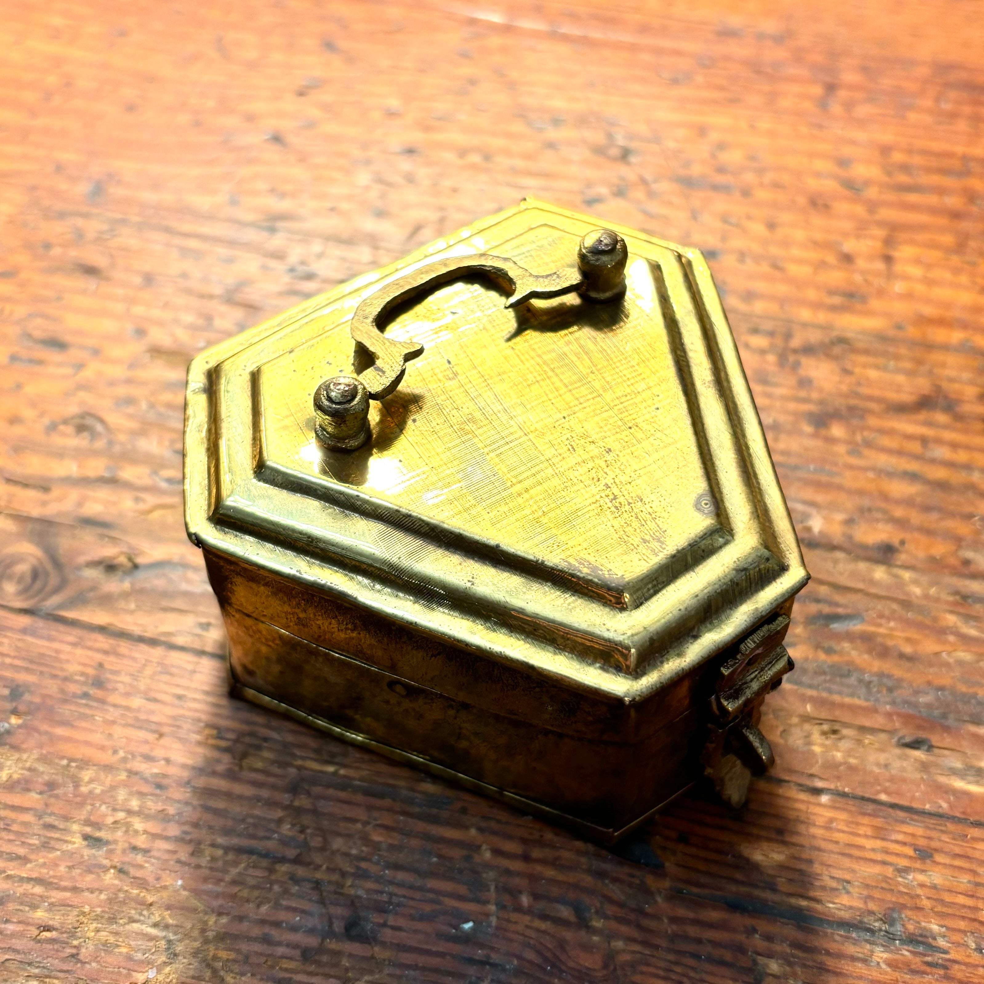 Vintage Diamond Shape Brass Cricket Box