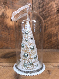 Medium Bottle Brush Tree in Glass Dome Ornament