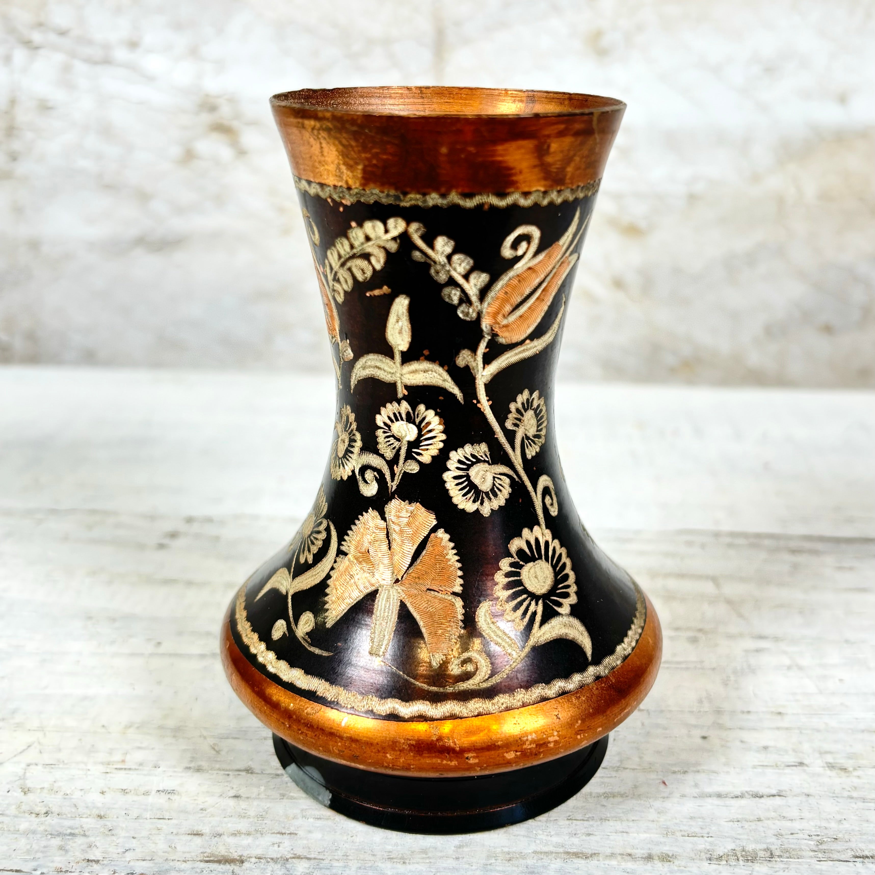 Vintage Copper Hand-Engraved Damascus Syrian Vase