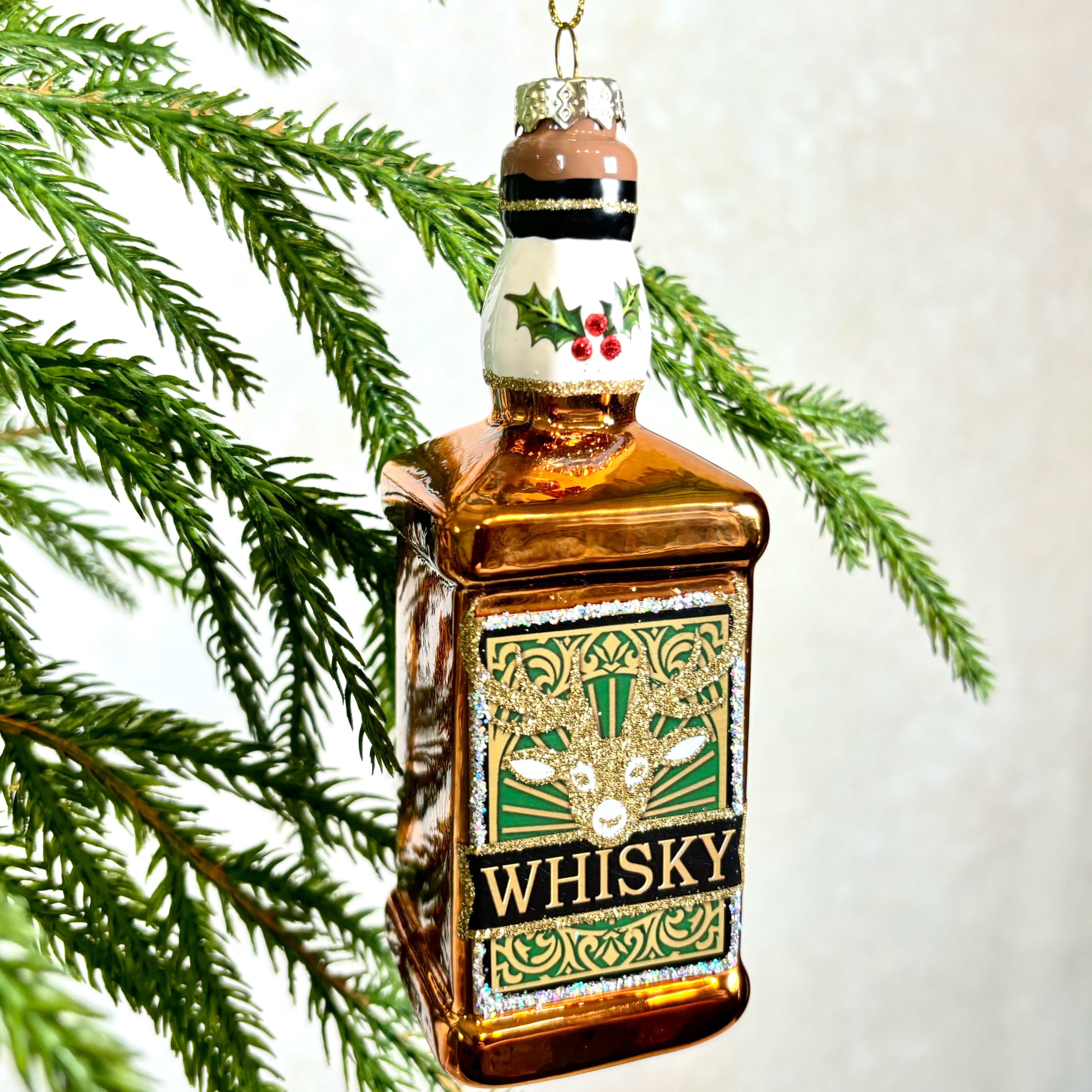 Glass Whiskey Bottle Ornament