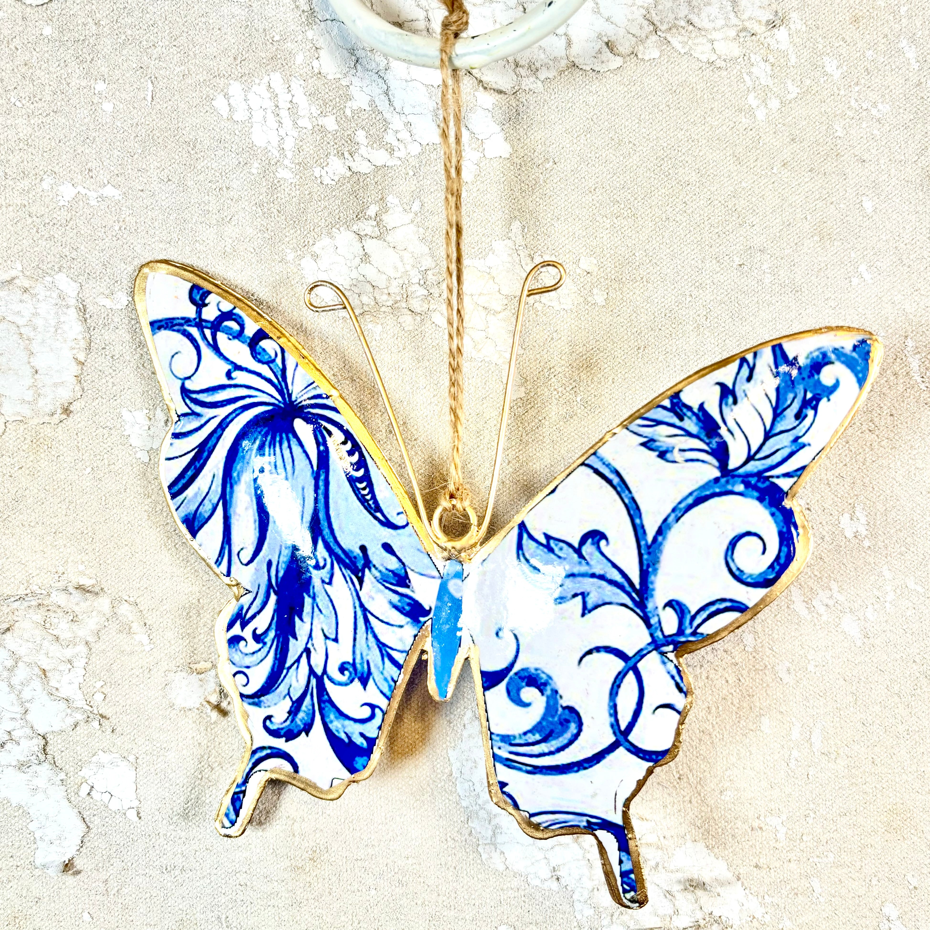 Hanging Metal White Bloomsbury Butterfly