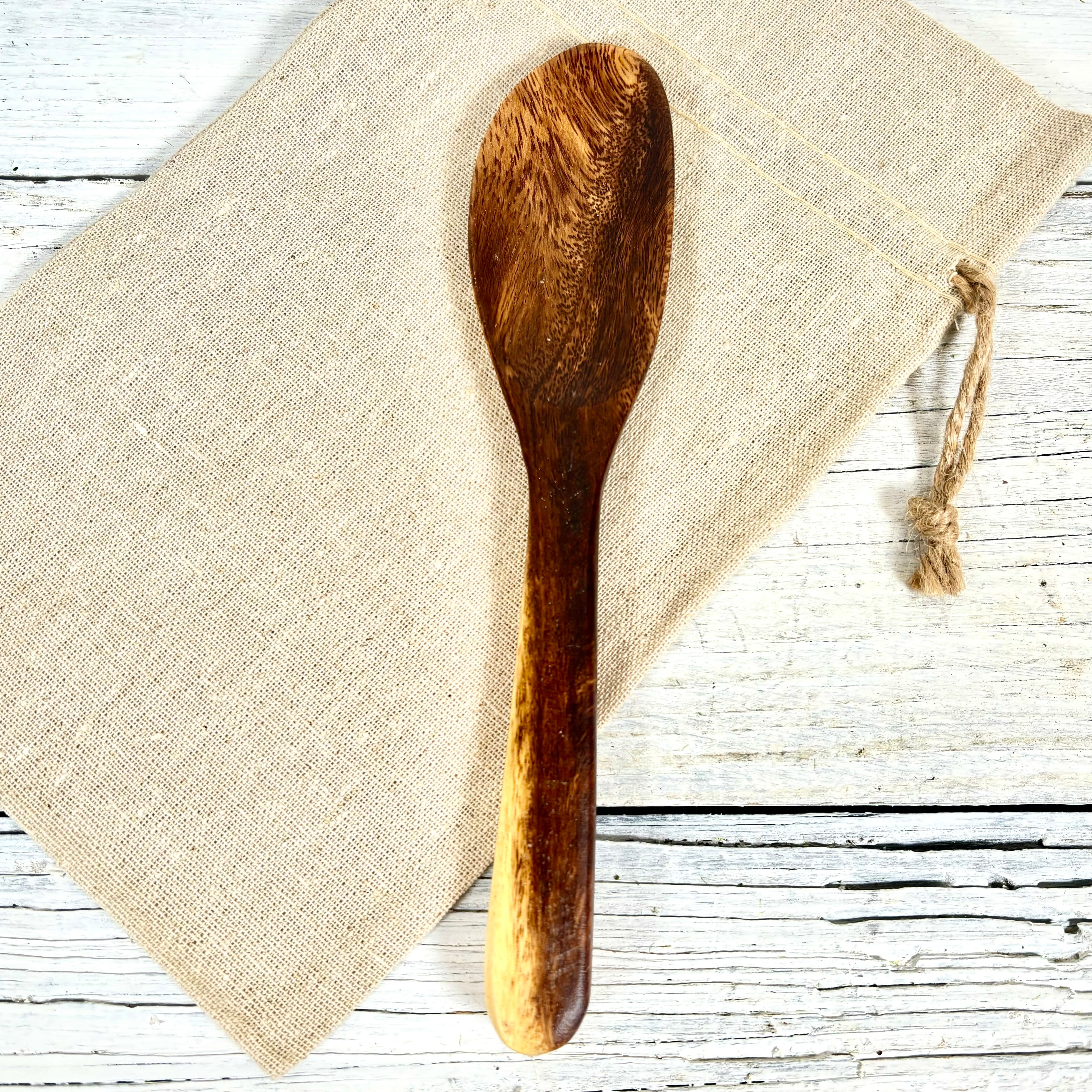 Marble Spoon Rest with Hand-Carved Acacia Wood Spoon