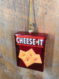 Box of Cheese It Glass Ornament