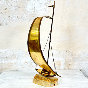 Delmont 1960s Sailboat Brass Sculpture Large