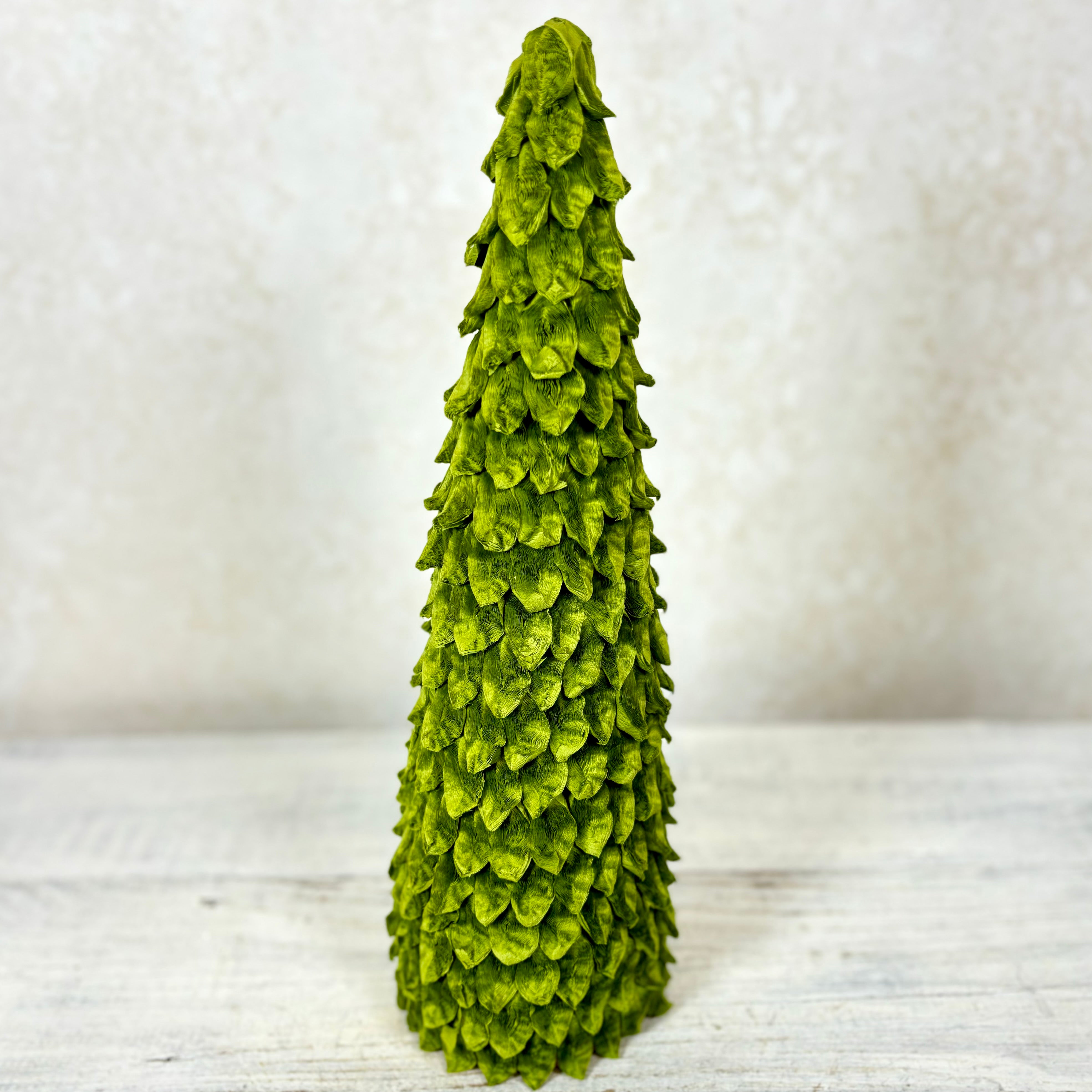 Dark Green Paper Petal Leaf Cone Tree Small