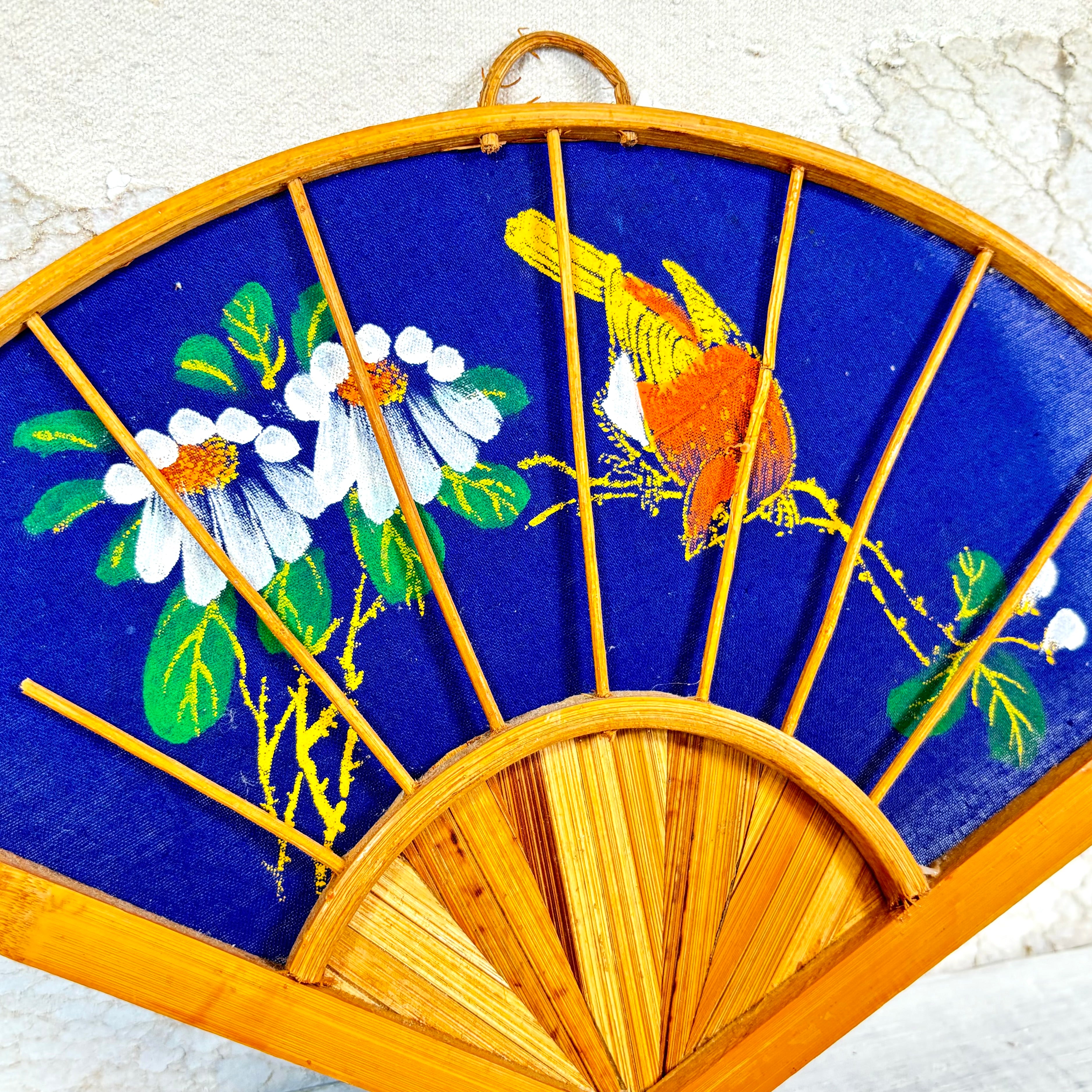 Vintage Painted Royal Blue Fan