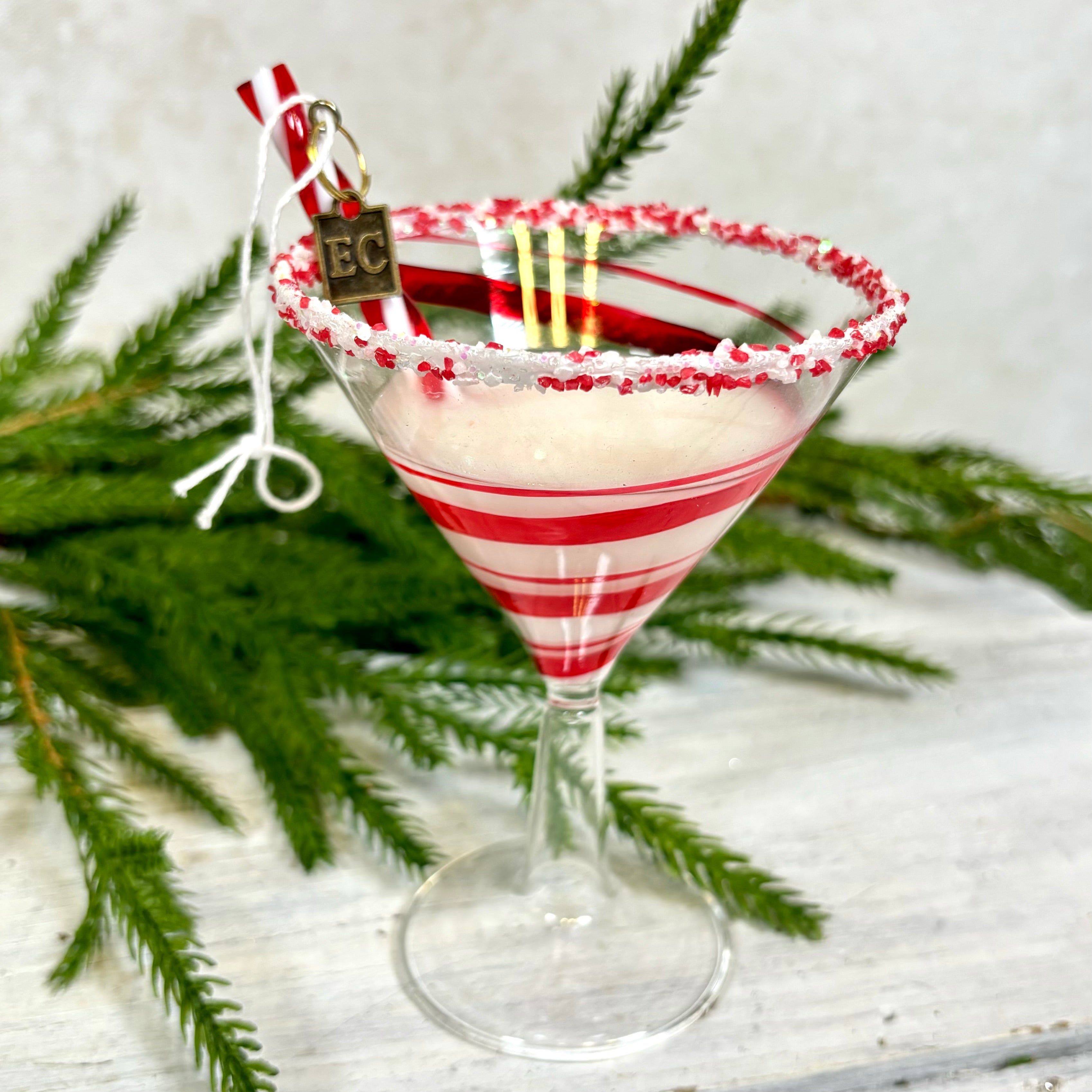 Peppermint Christmas Cocktail Ornament