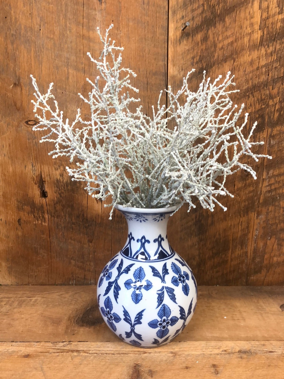 Blue and White Porcelain Bud Vase Medium