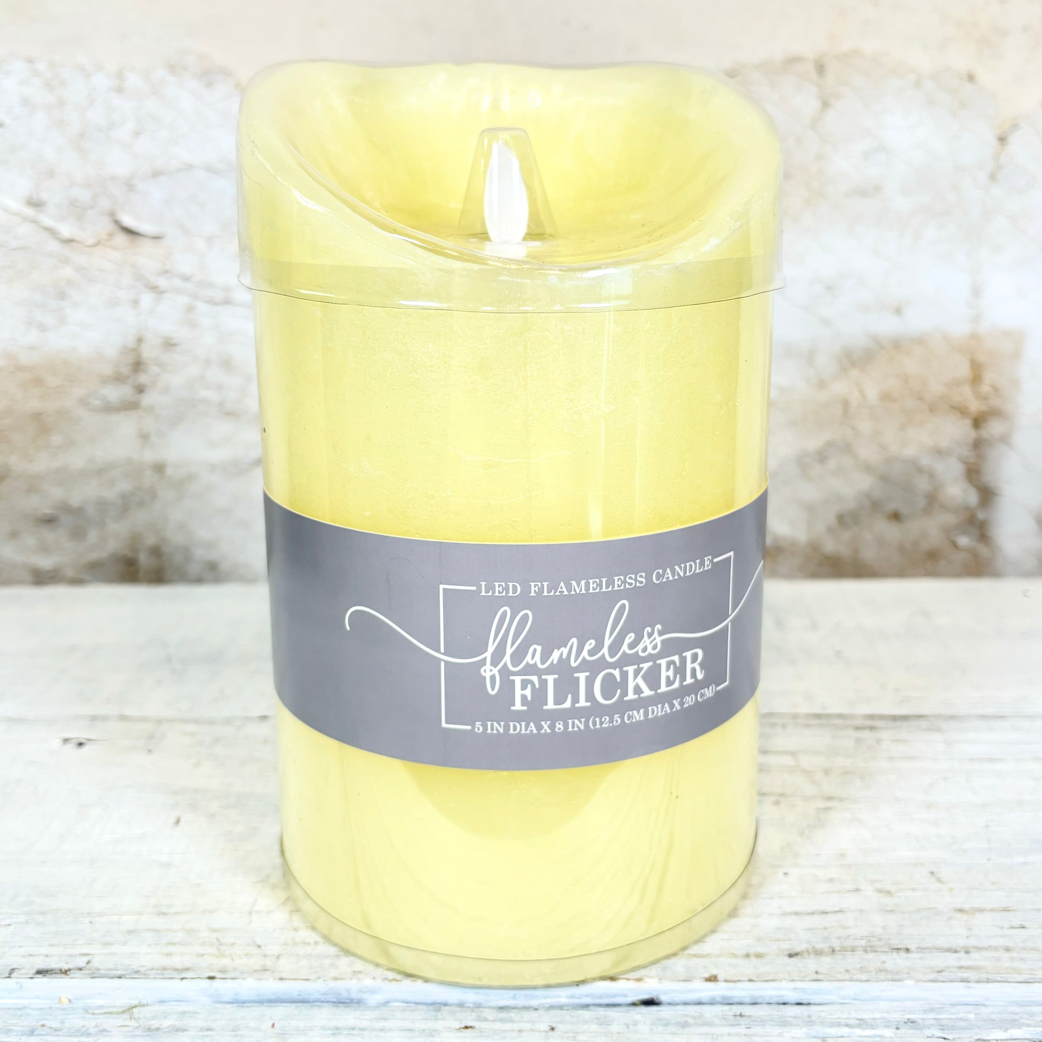 Flameless Flickering Candle with Timer Ivory Large