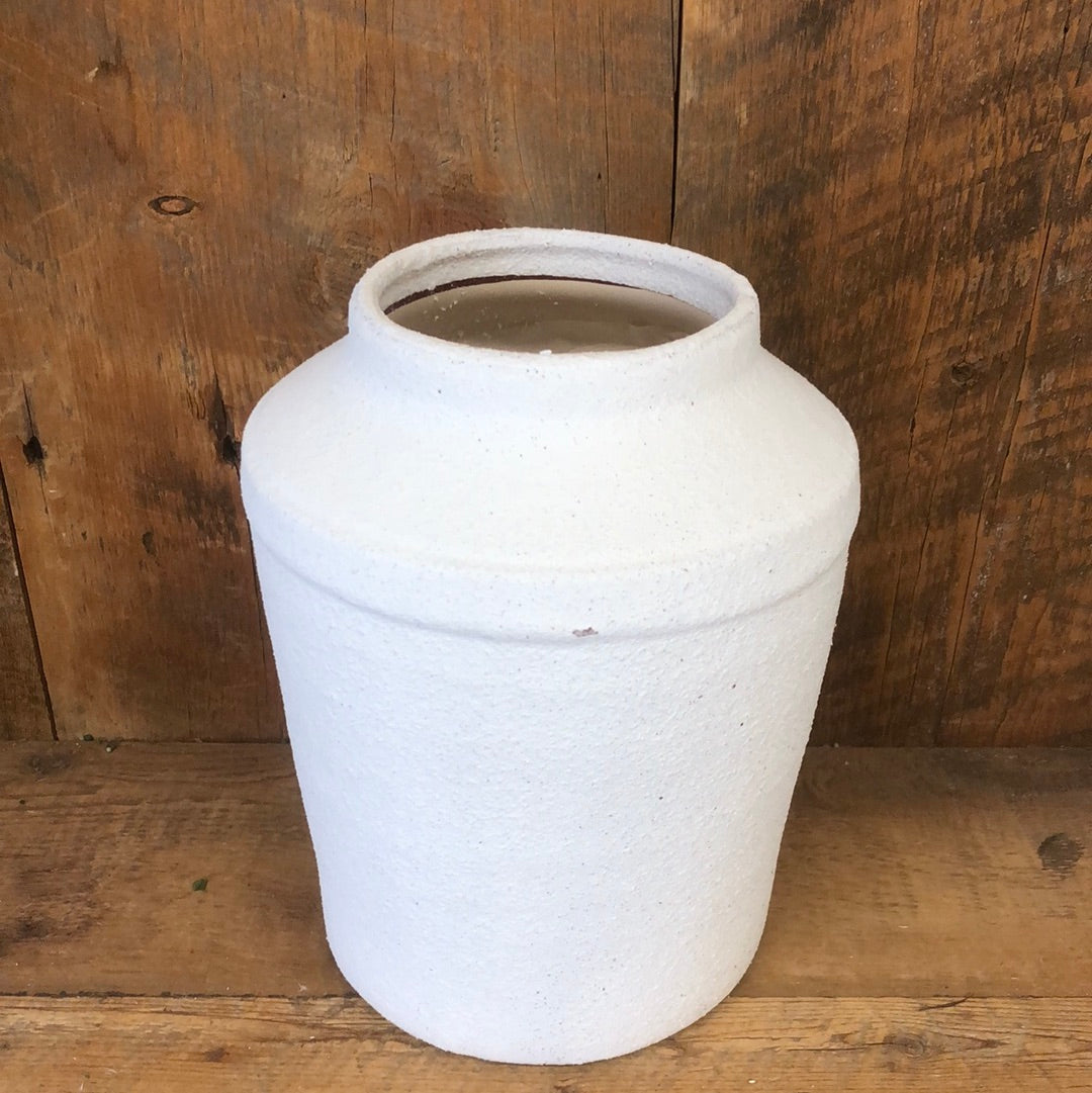 Terra Cotta White Vase Medium