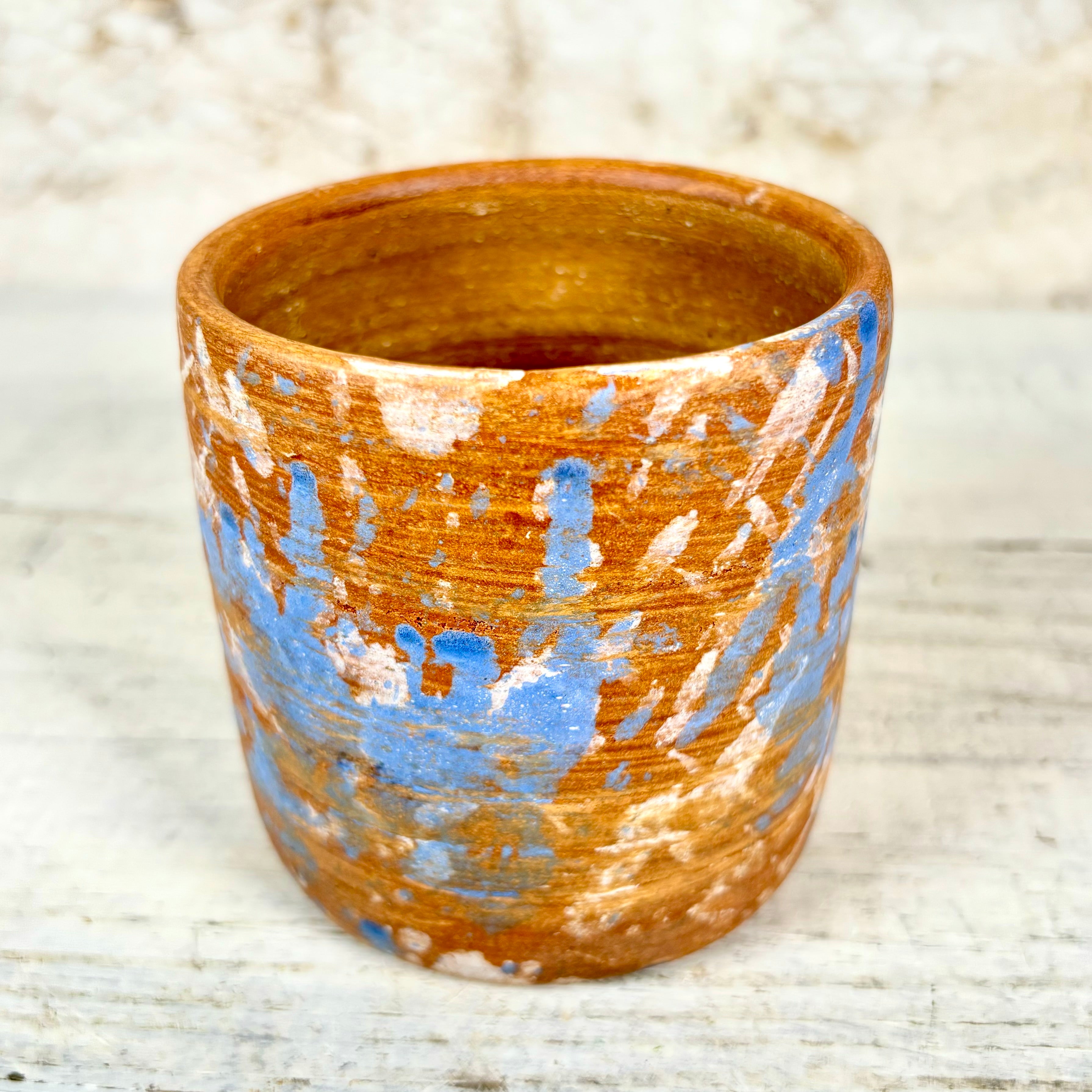 Splash Orange Glass Pot
