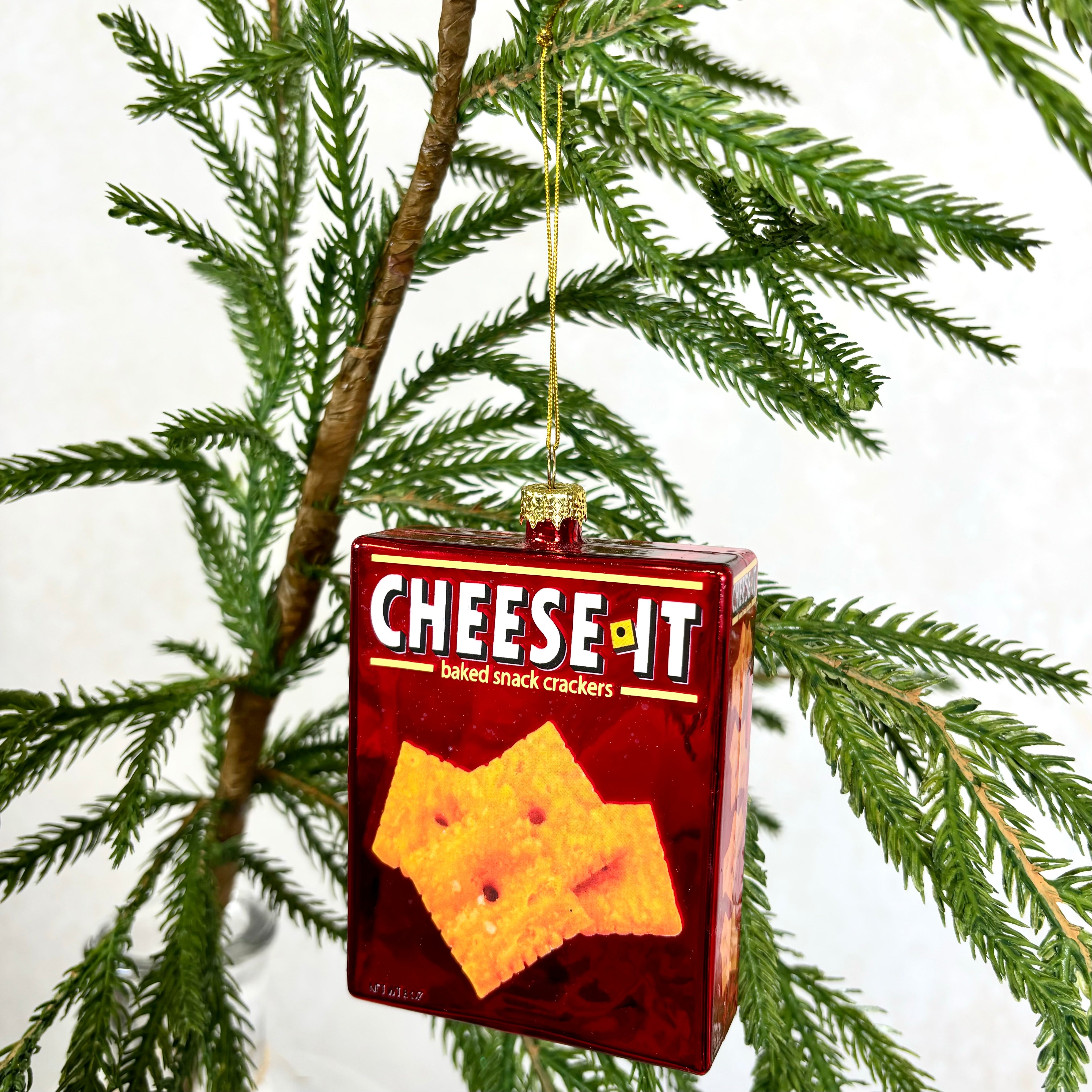 Box of Cheese It Glass Ornament