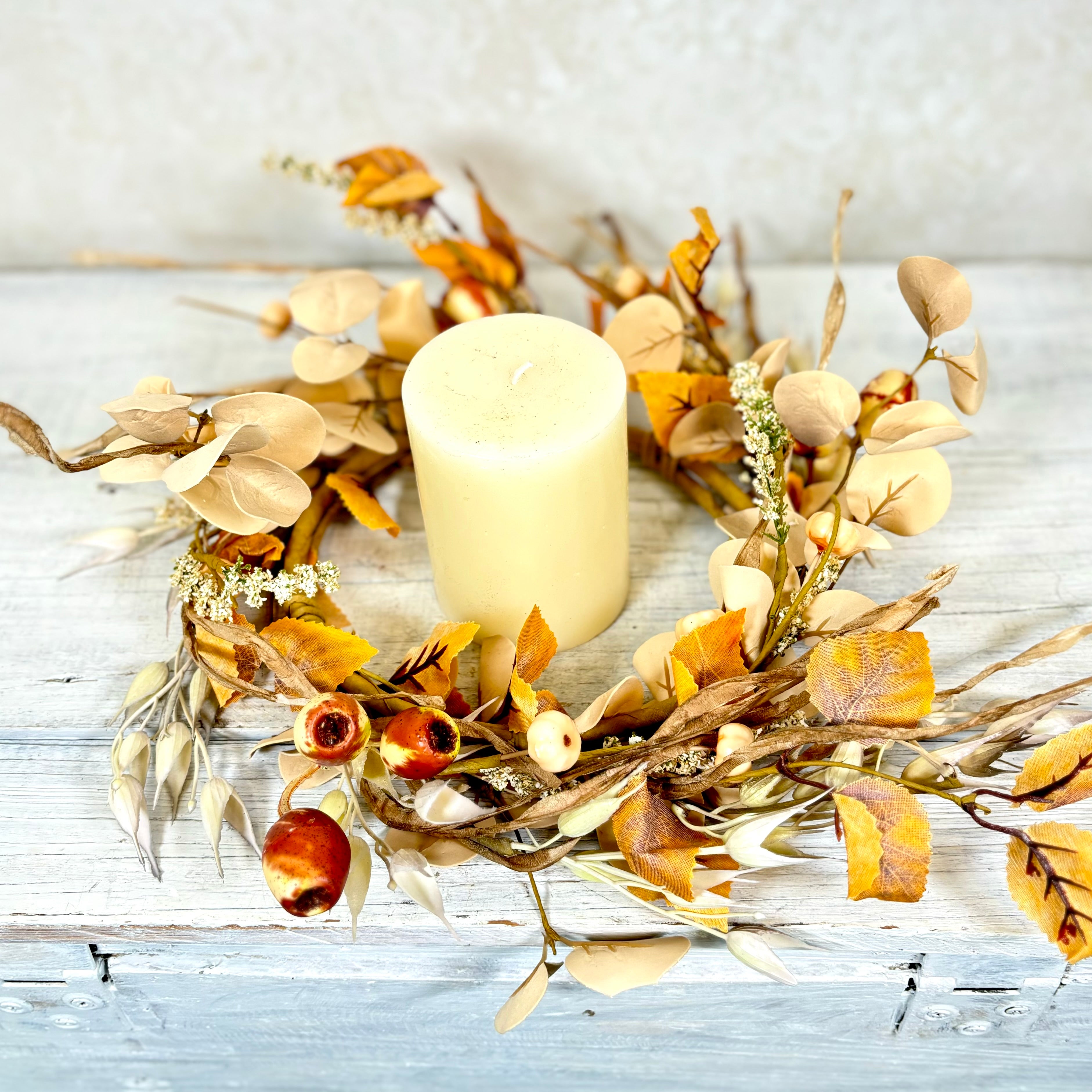 Autumn Beech Eucalyptus Pod Candle Ring