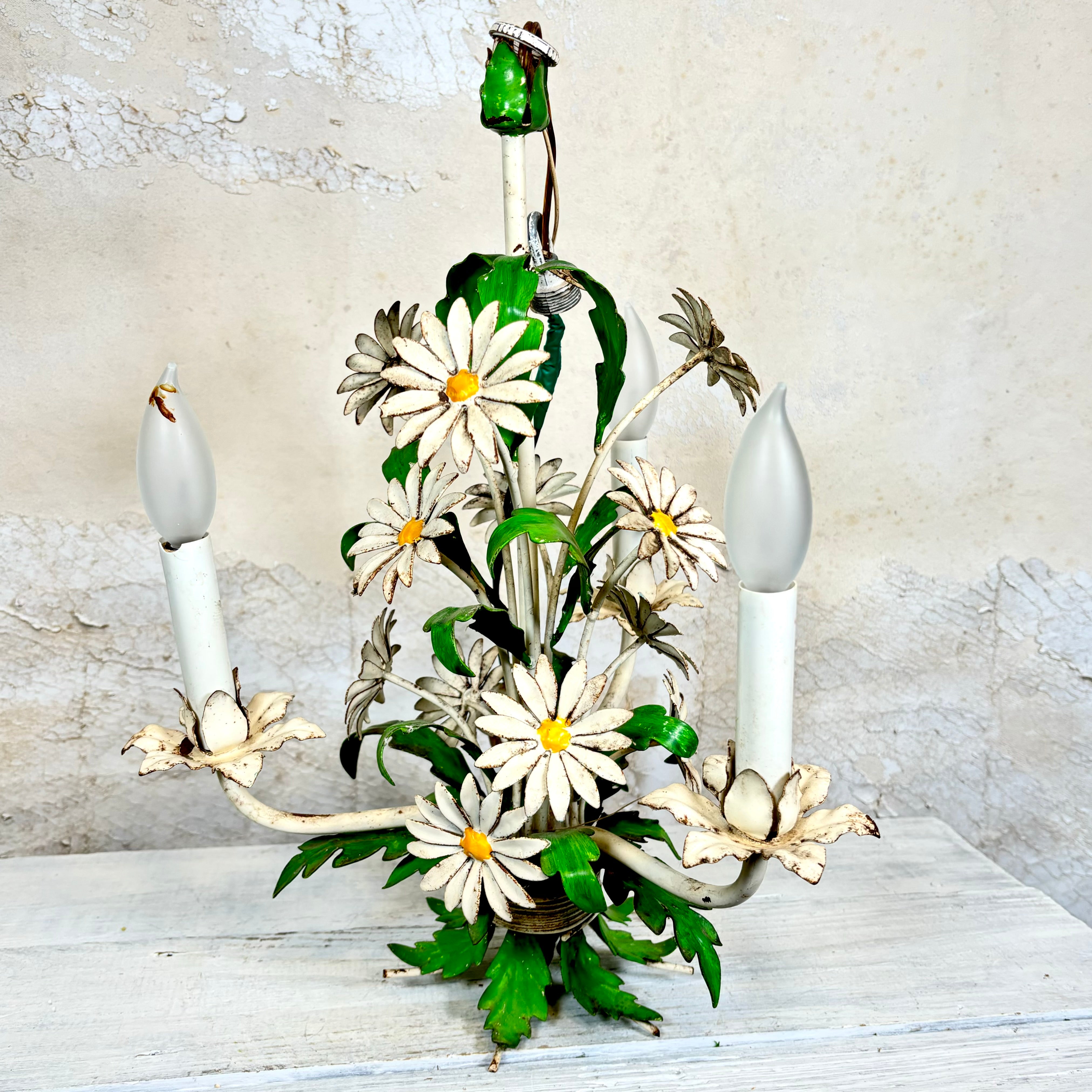 1960s Antique Italian Daisy Chandelier Lamp